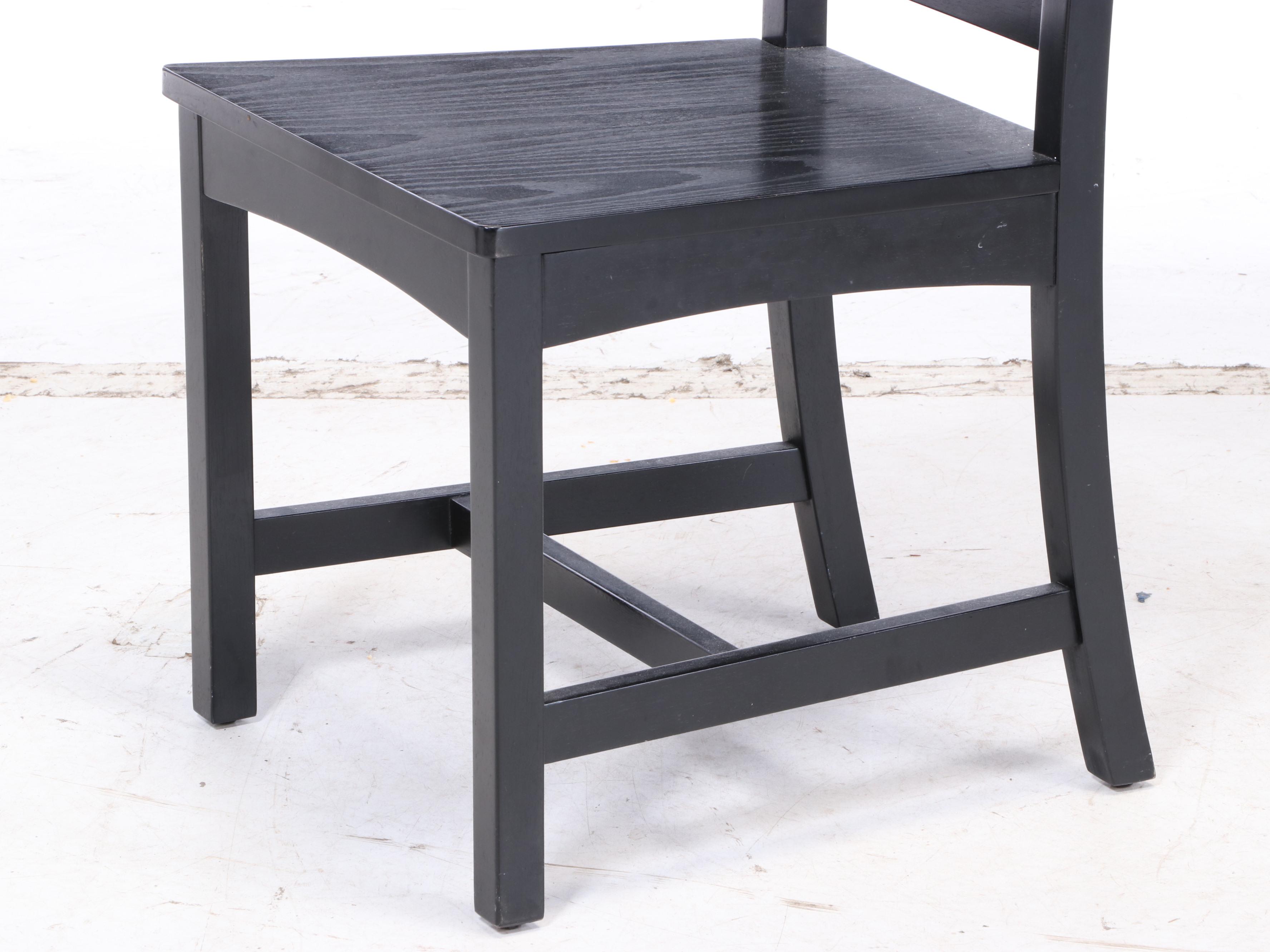 Crate & Barrel Contemporary Ebonized Wood Dining Set