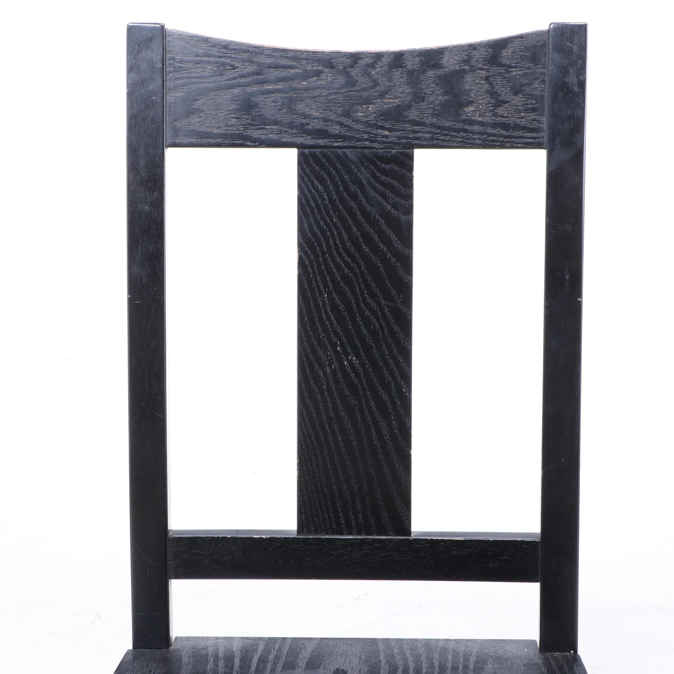 Crate & Barrel Contemporary Ebonized Wood Dining Set