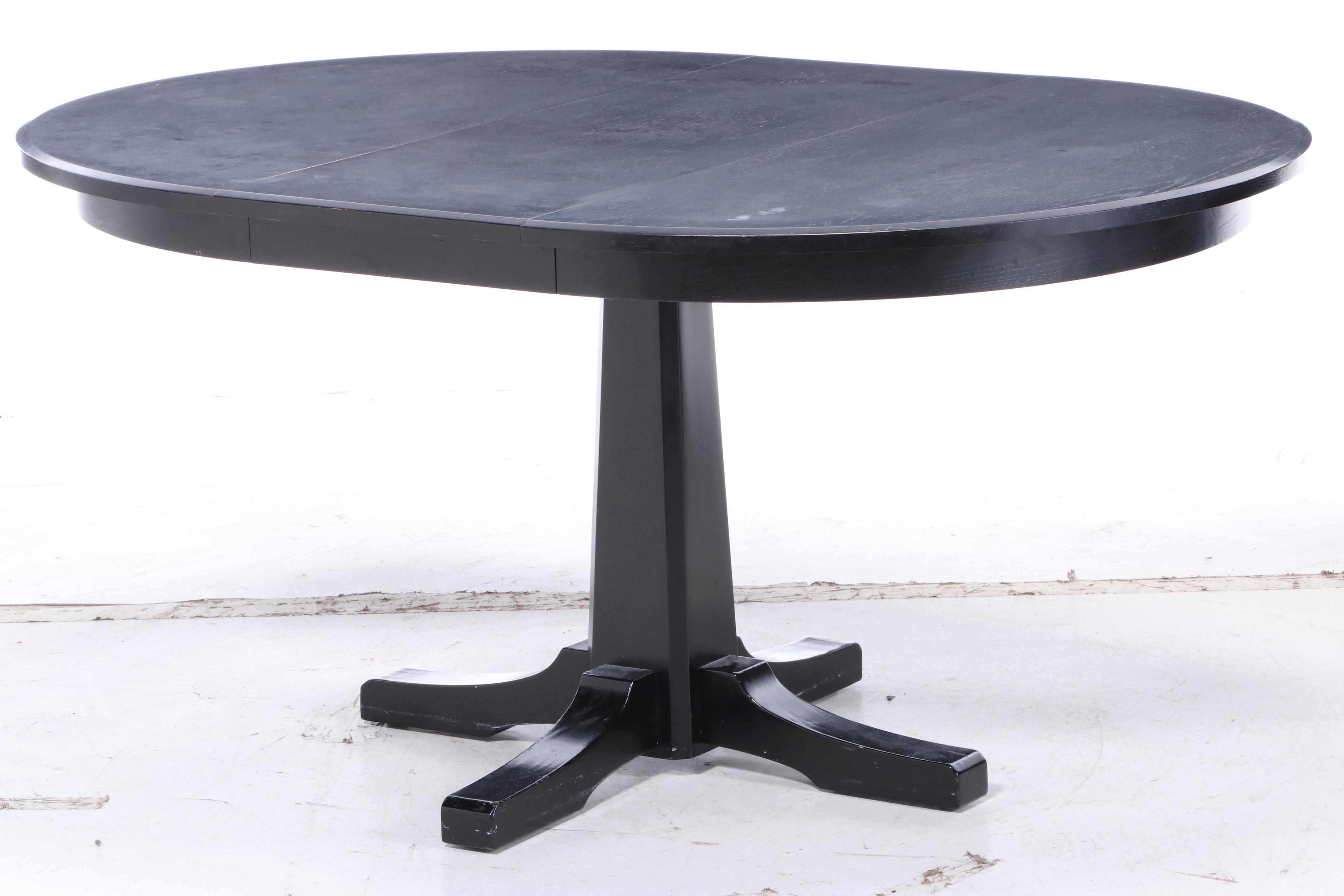 Crate & Barrel Contemporary Ebonized Wood Dining Set