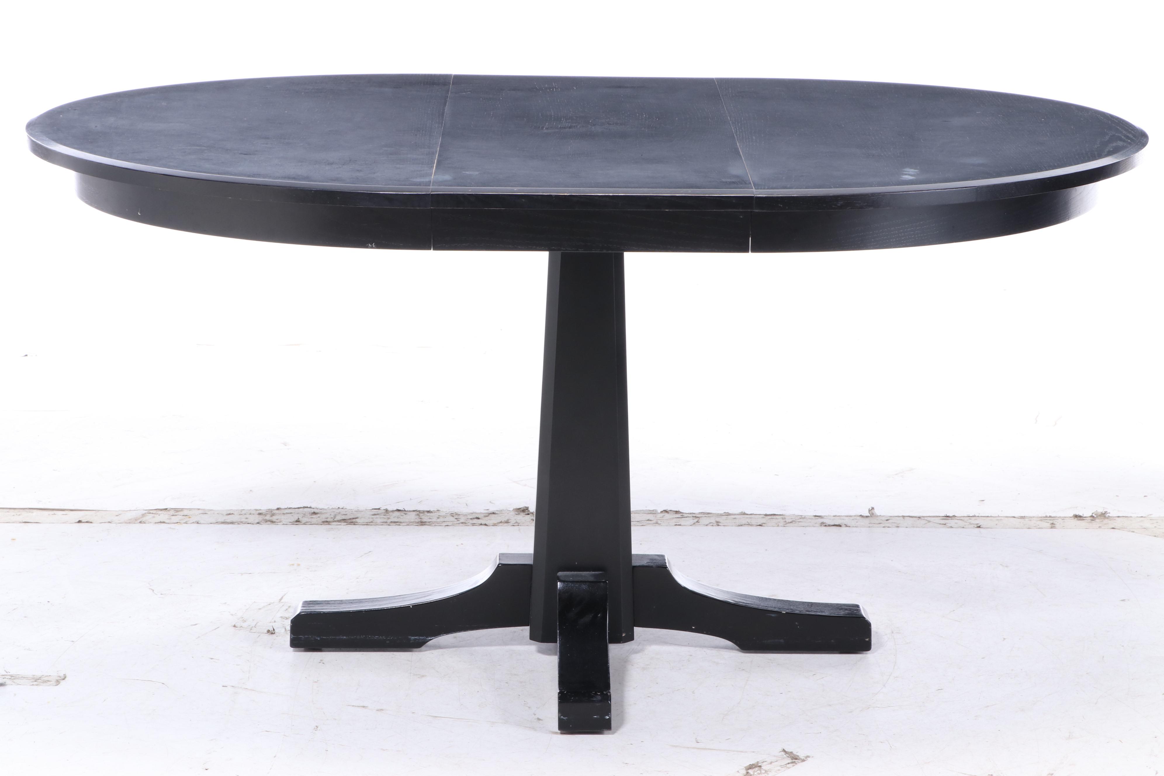 Crate & Barrel Contemporary Ebonized Wood Dining Set