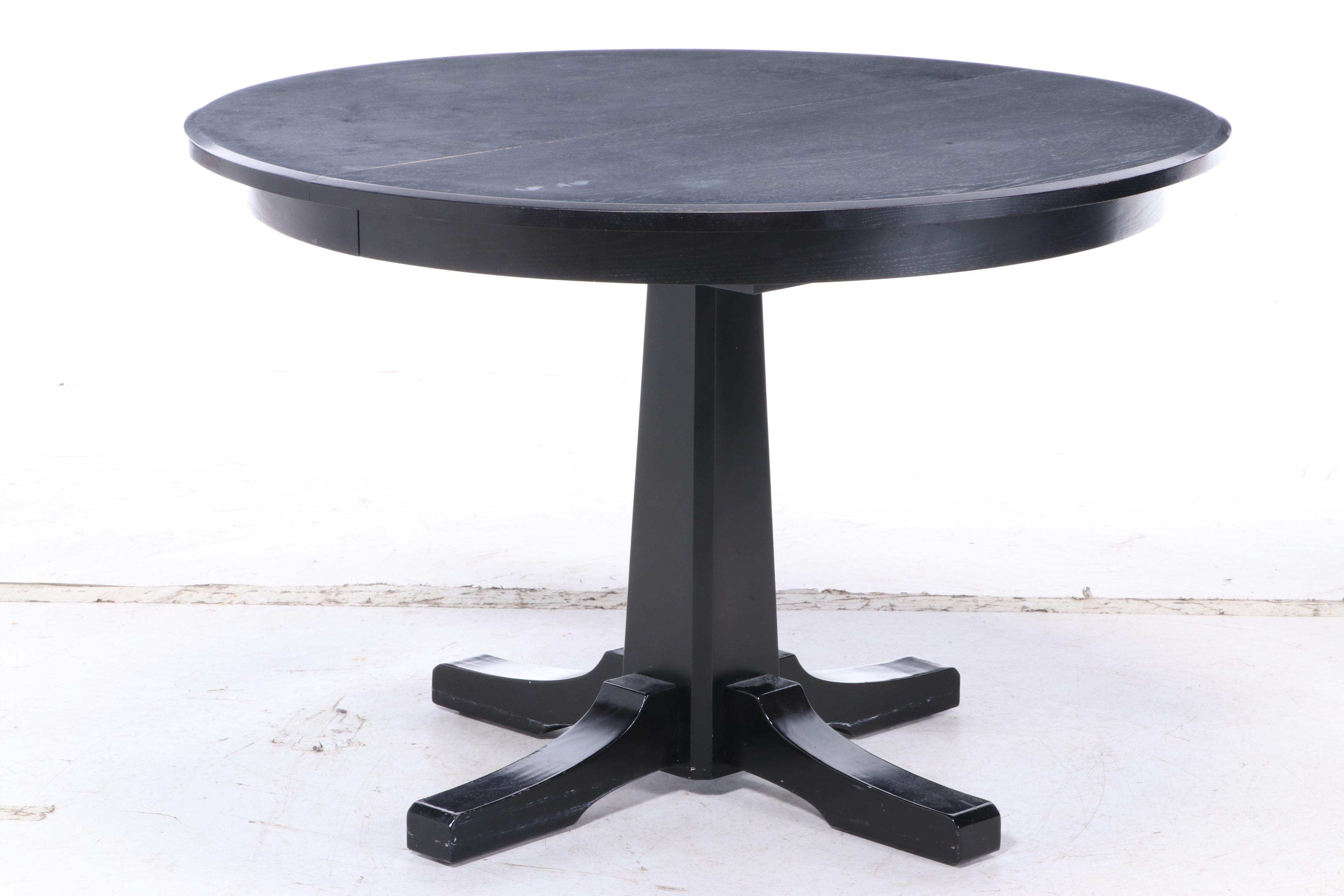 Crate & Barrel Contemporary Ebonized Wood Dining Set