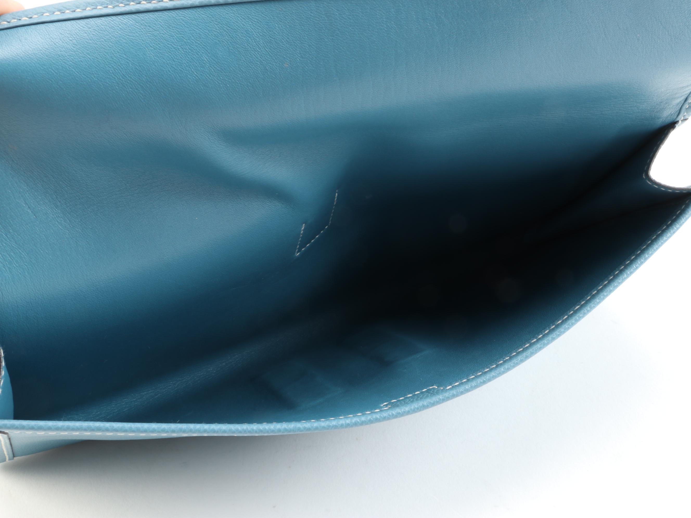 Hermès Jige Elan 29 Clutch in Blue Epsom Leather