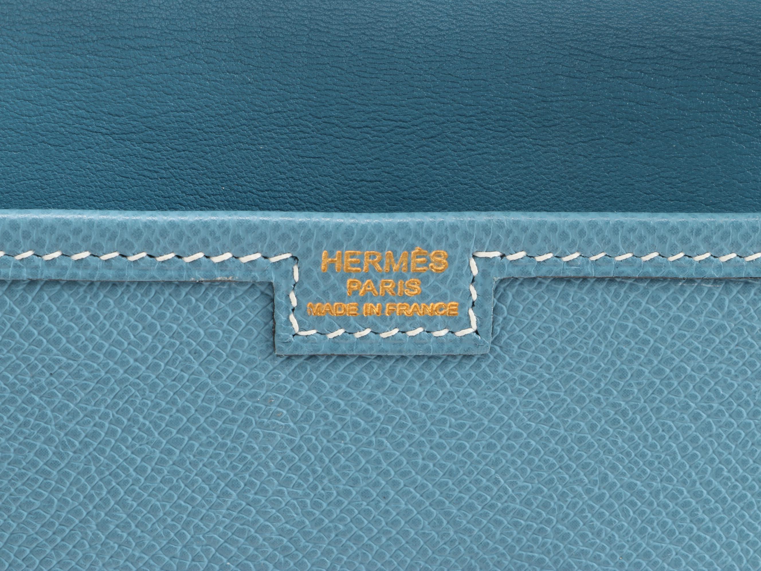 Hermès Jige Elan 29 Clutch in Blue Epsom Leather
