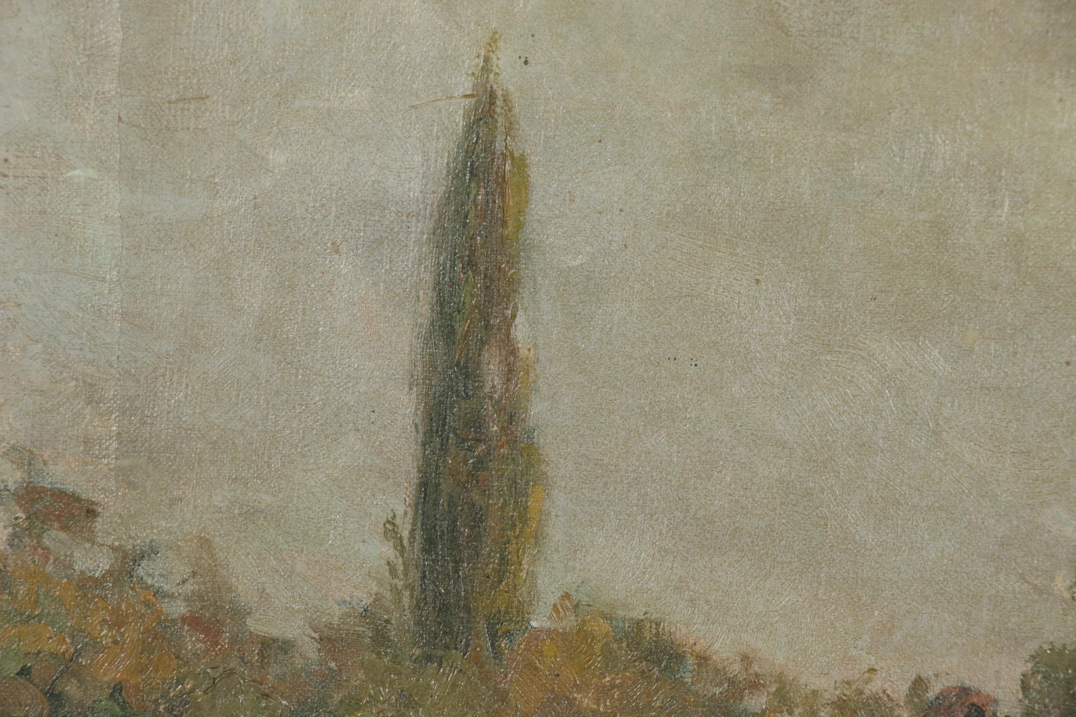 Budai Fischer-Edwin Eastern European Landscape Oil Painting, 1929