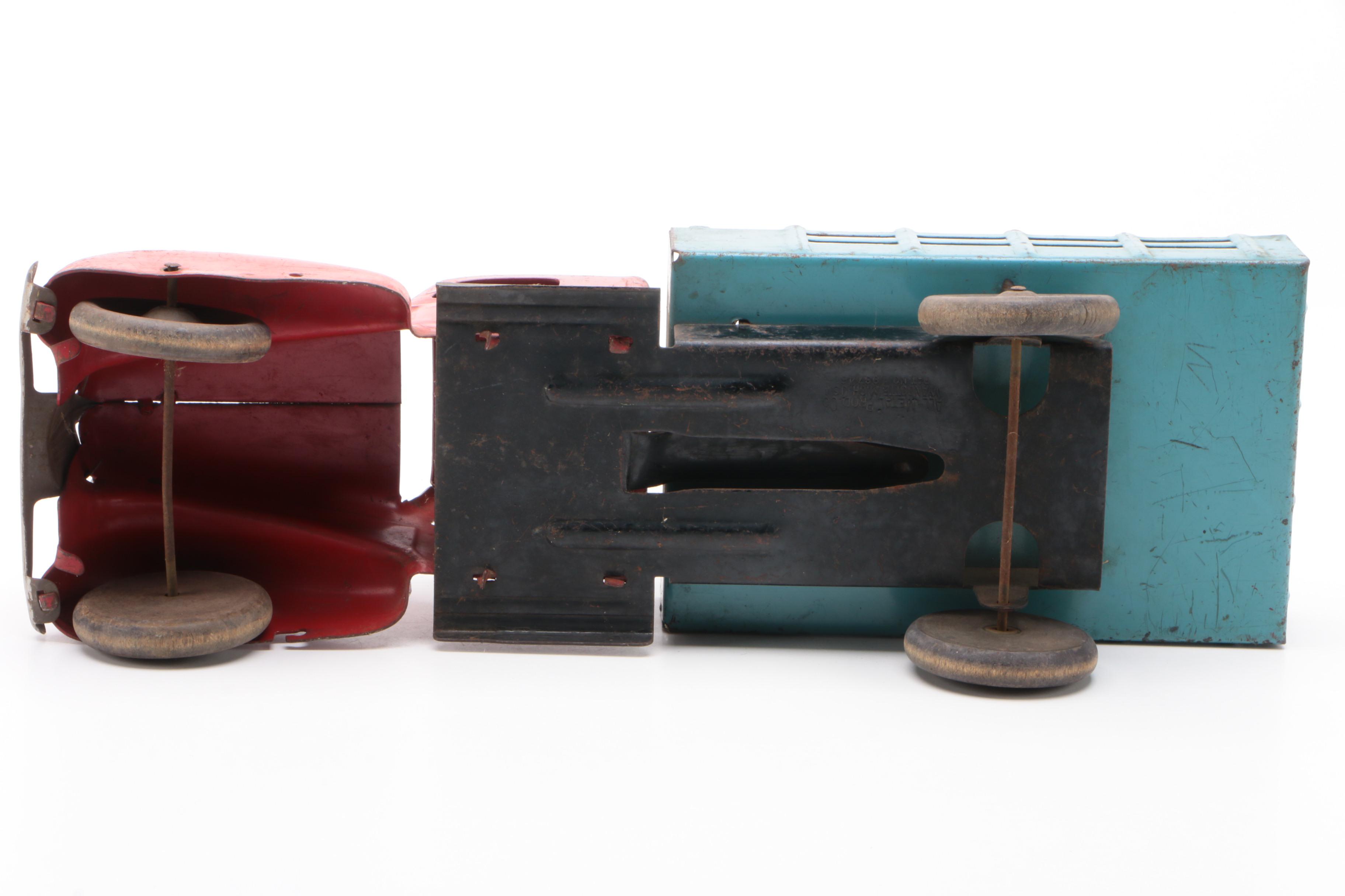 Pressed Steel Stake Bed Farm Truck Attributed to Wyandotte, 1940s