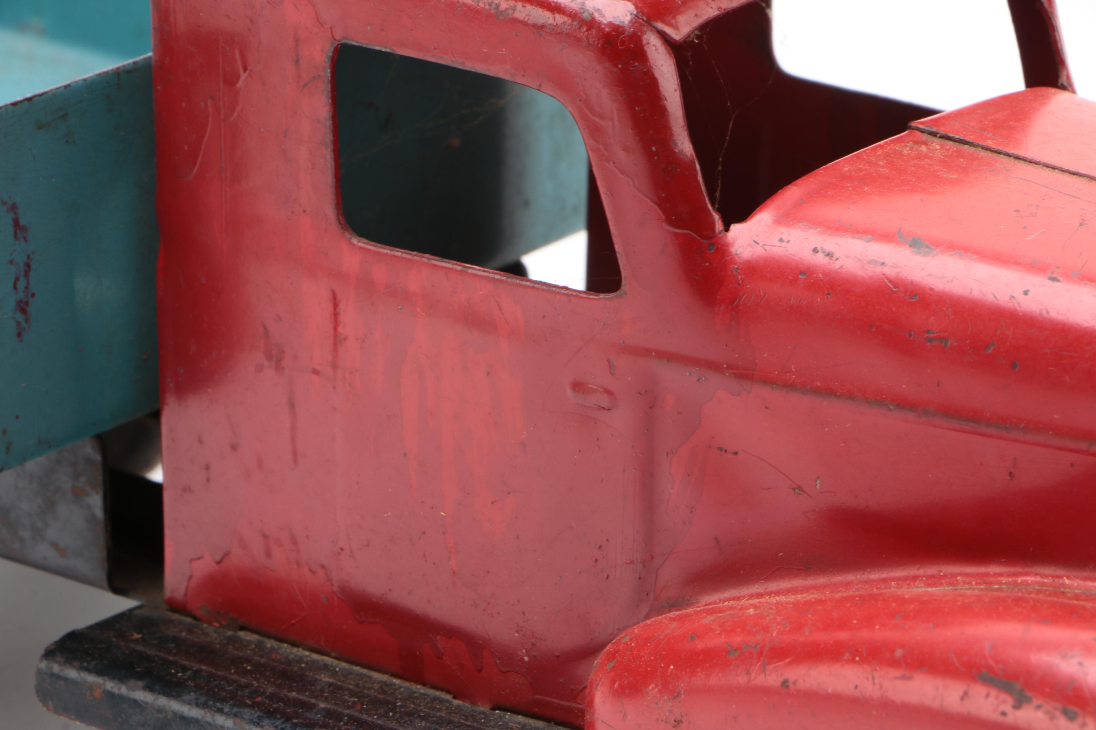 Pressed Steel Stake Bed Farm Truck Attributed to Wyandotte, 1940s