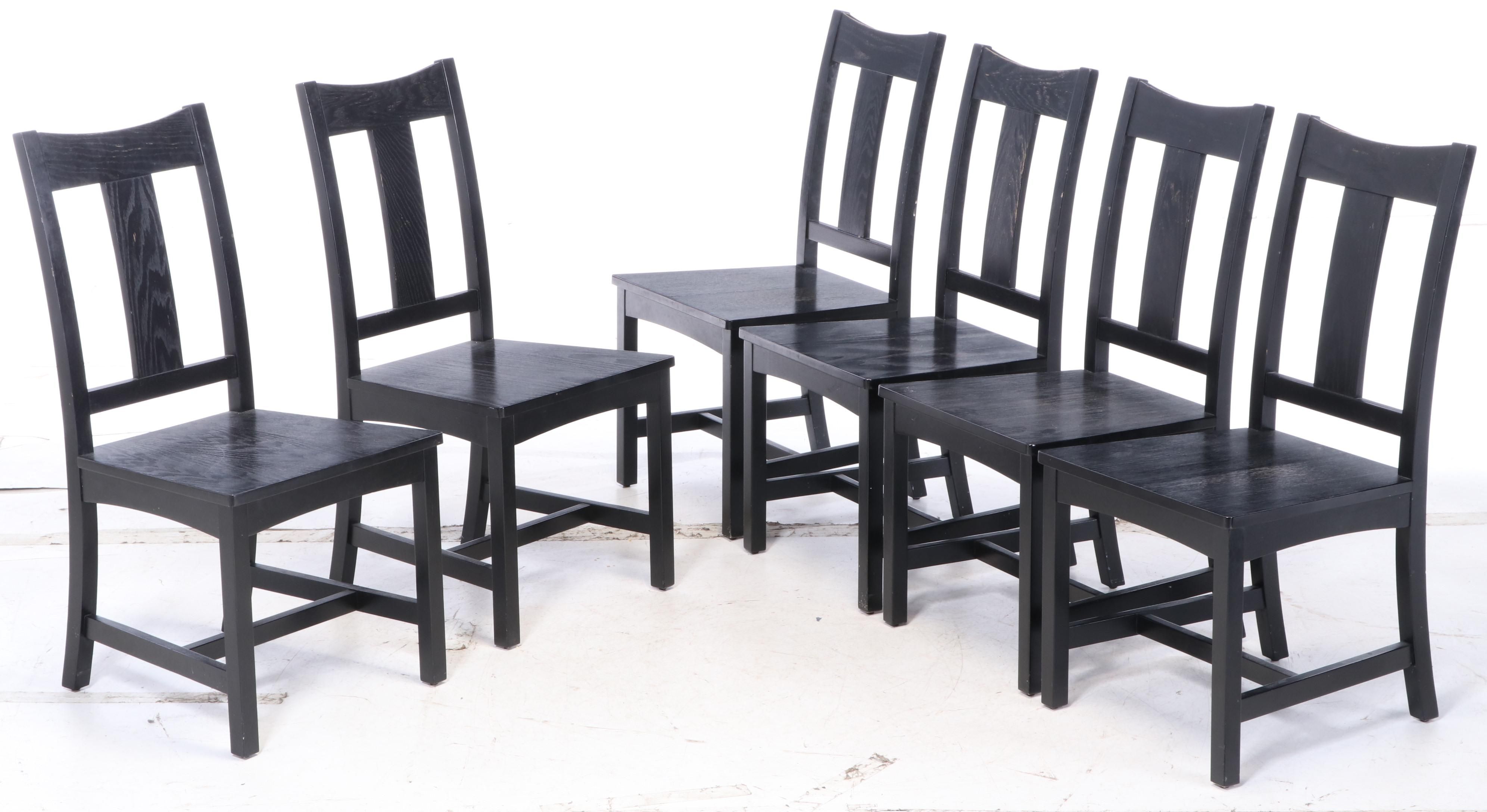 Crate & Barrel Contemporary Ebonized Wood Dining Set
