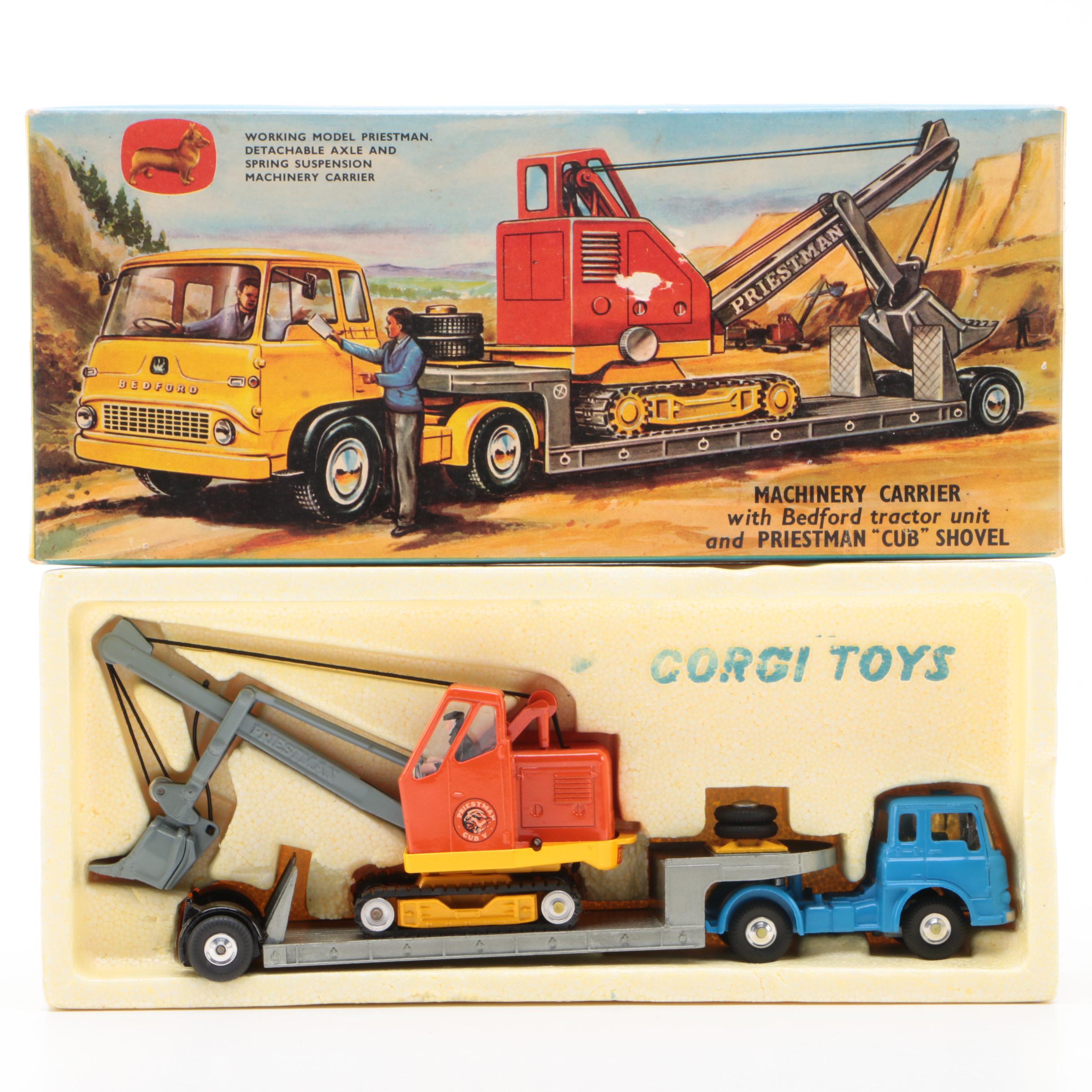Corgi Toys Machinery Carrier with Bedford Tractor Gift Set #27 in Box, 1960s