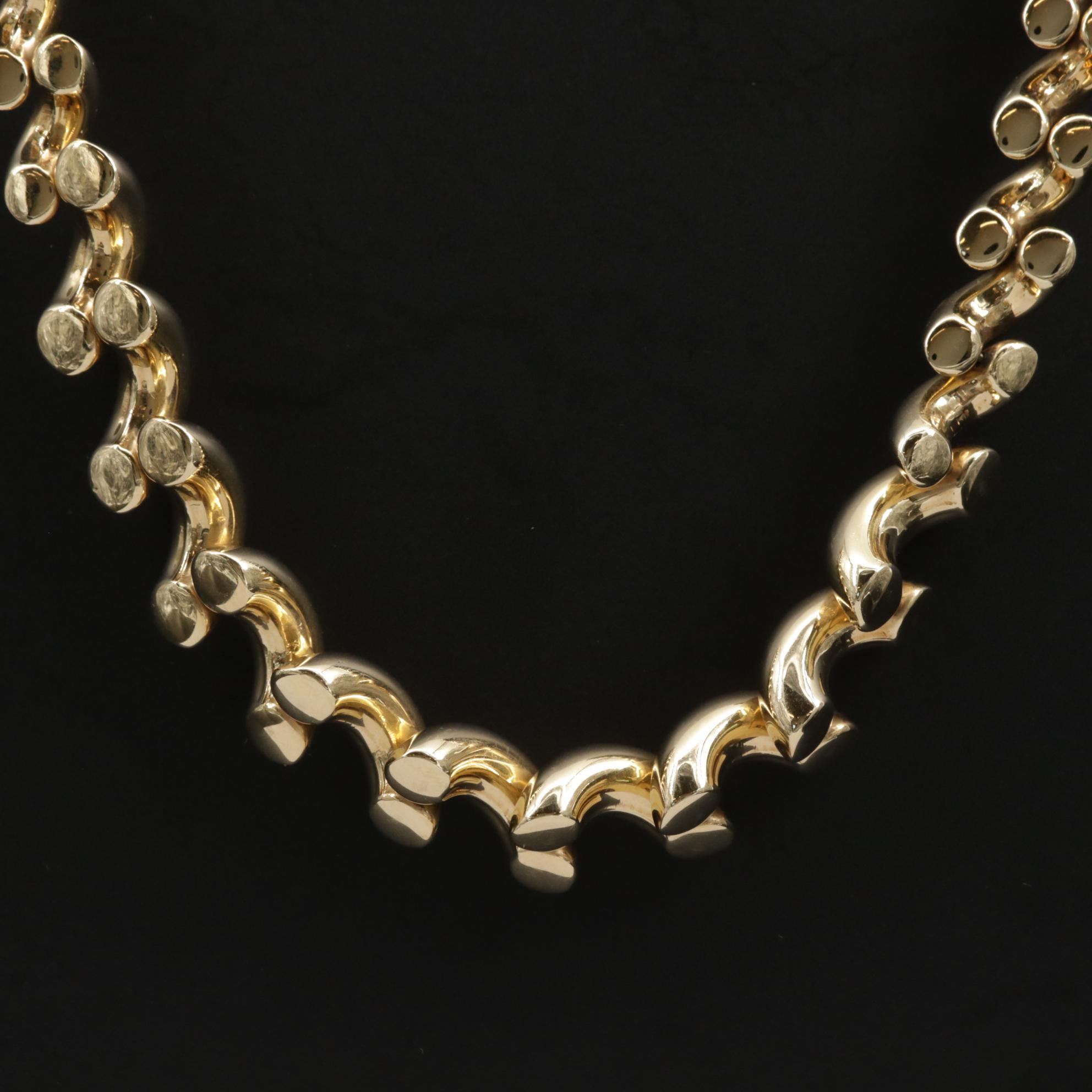 14K Gold Graduated San Marco Chain Necklace