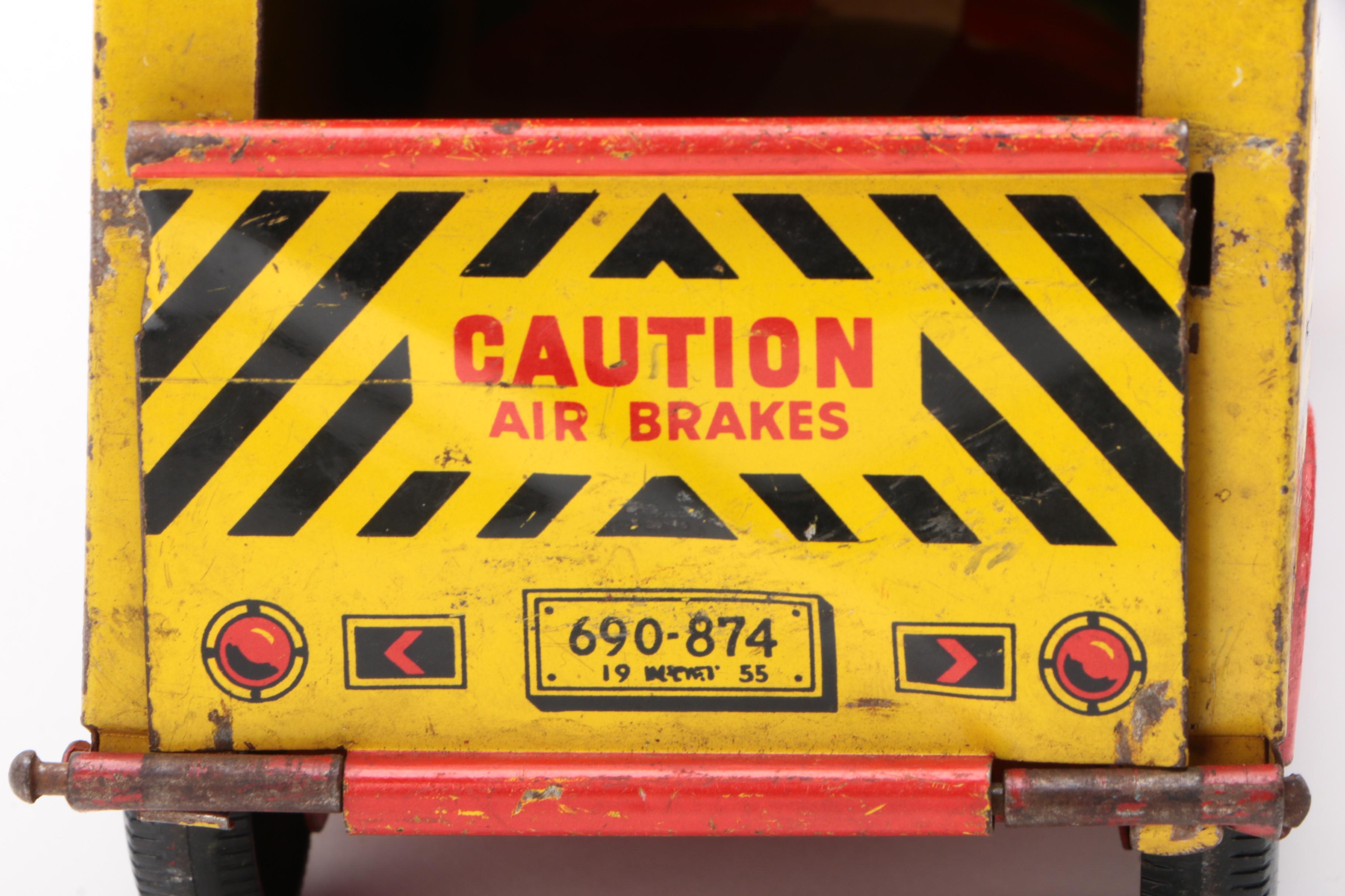 Marx Tin Lithograph Livestock Transport Company Dodge Toy Truck, 1950s