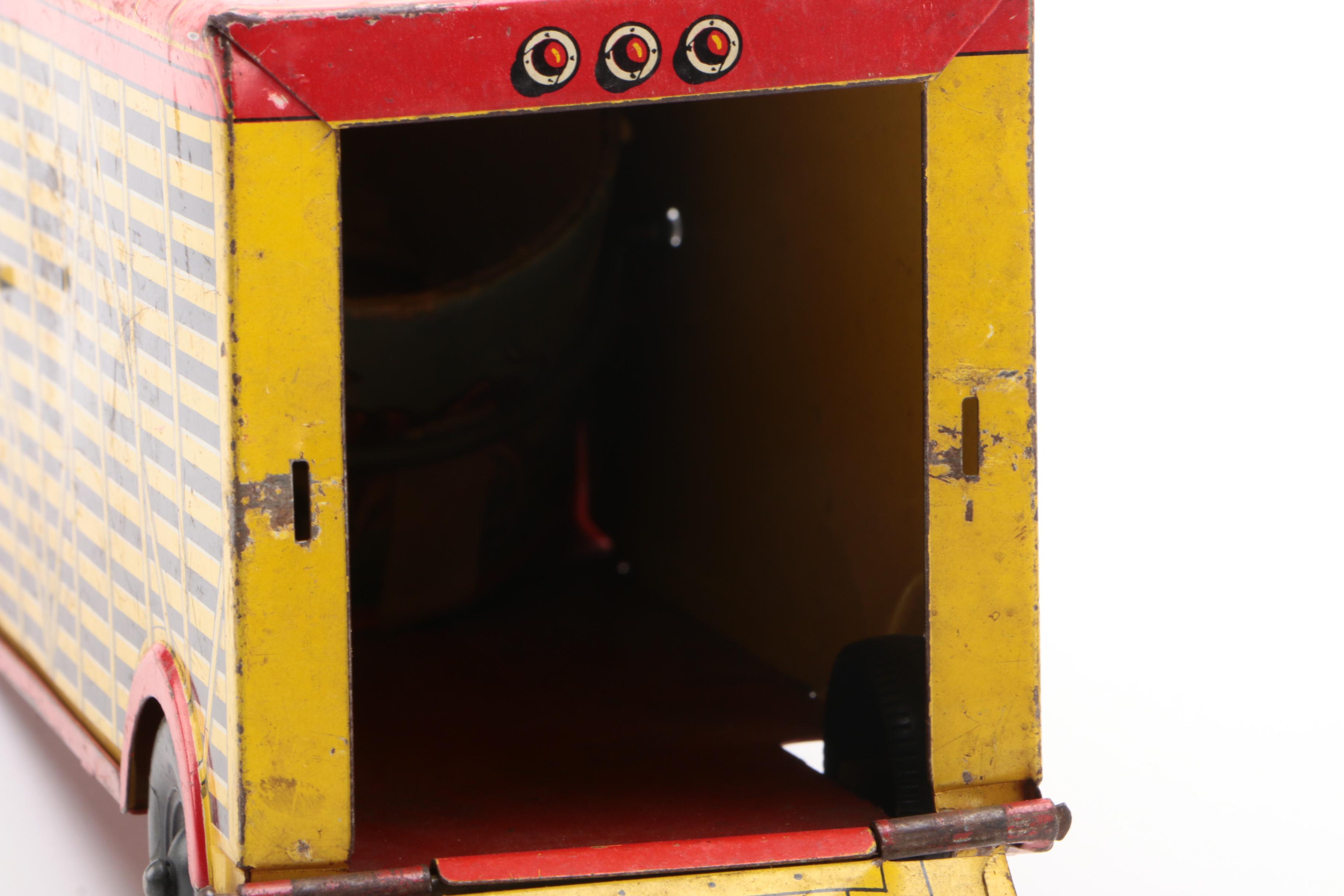 Marx Tin Lithograph Livestock Transport Company Dodge Toy Truck, 1950s