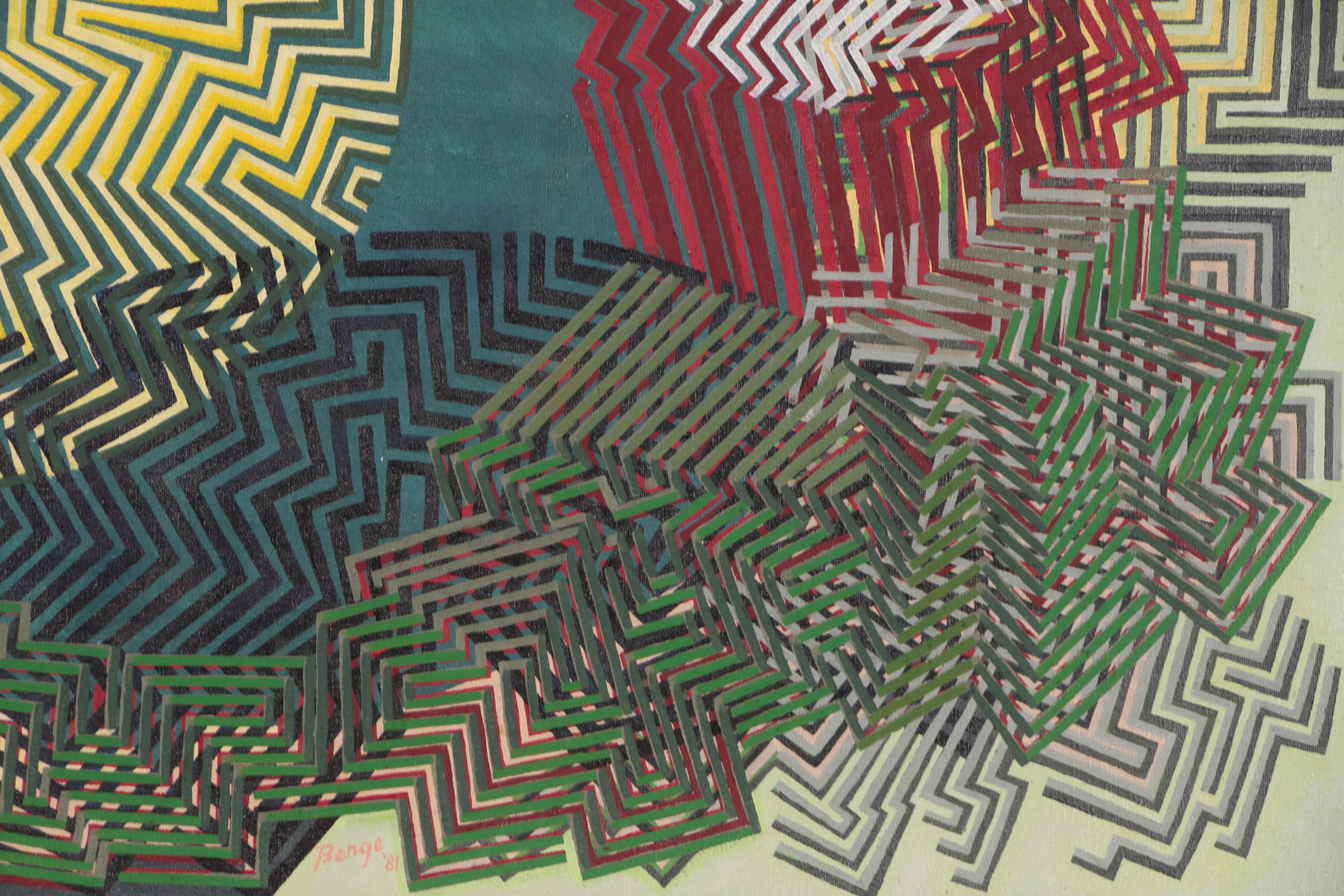 Boyce Benge Monumental Oil Painting "Knowledge Breeds", 1981