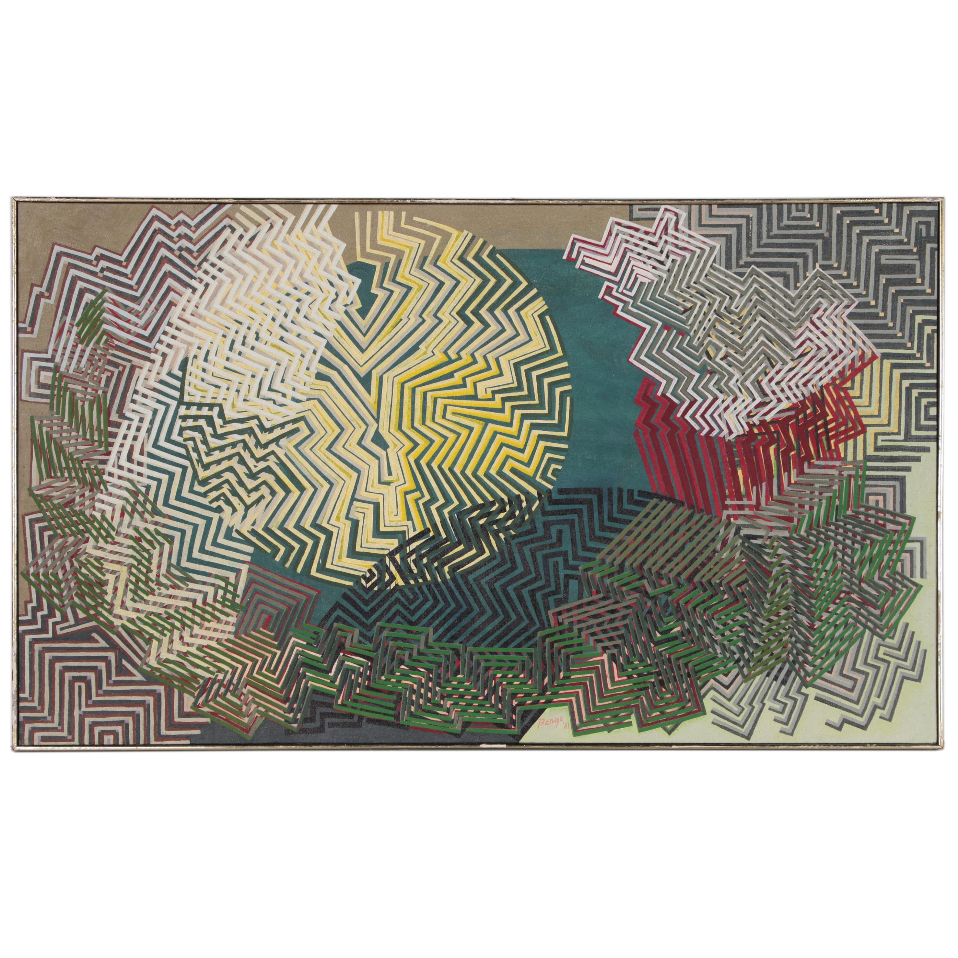 Boyce Benge Monumental Oil Painting "Knowledge Breeds", 1981