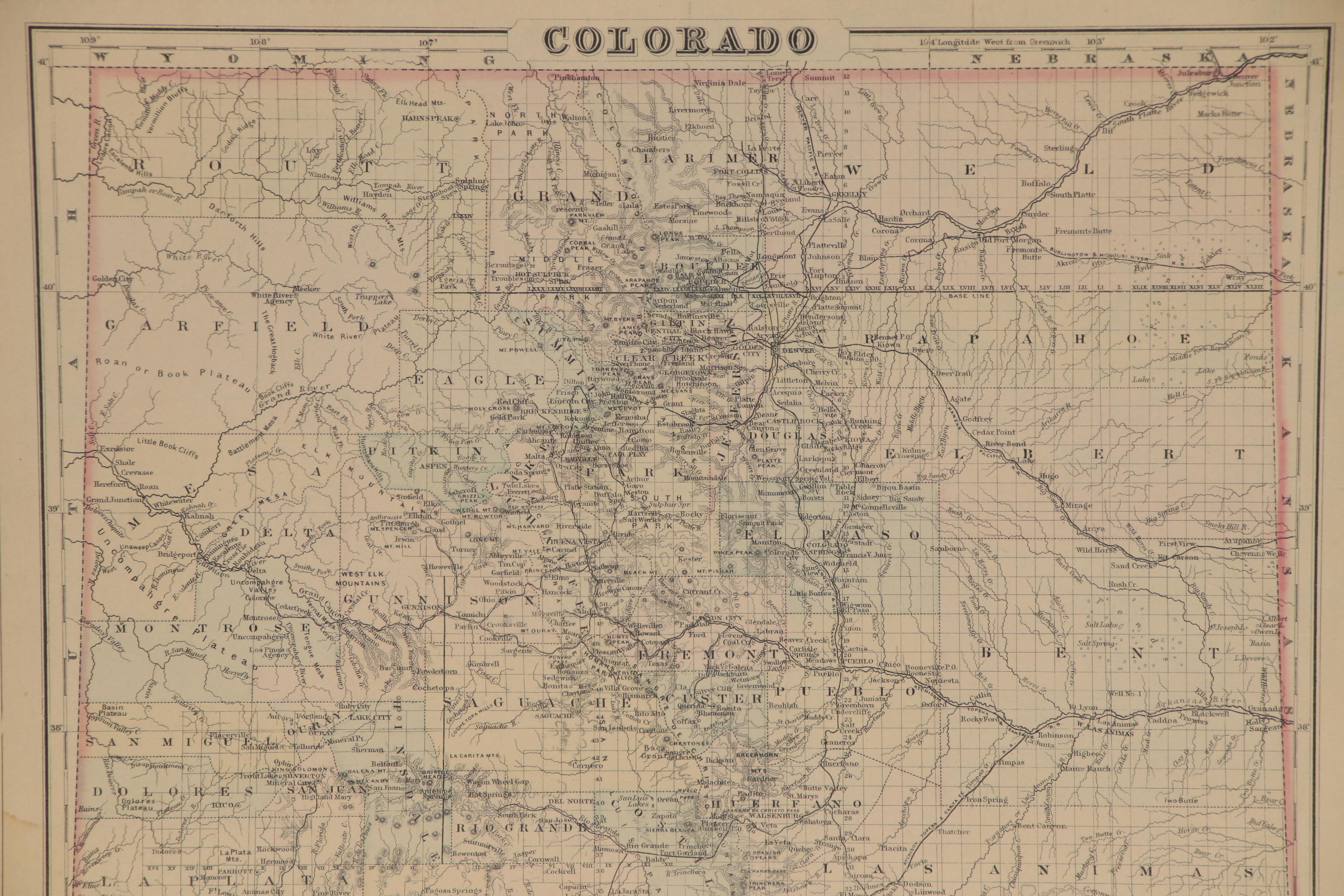 Antique Colorado State Map
