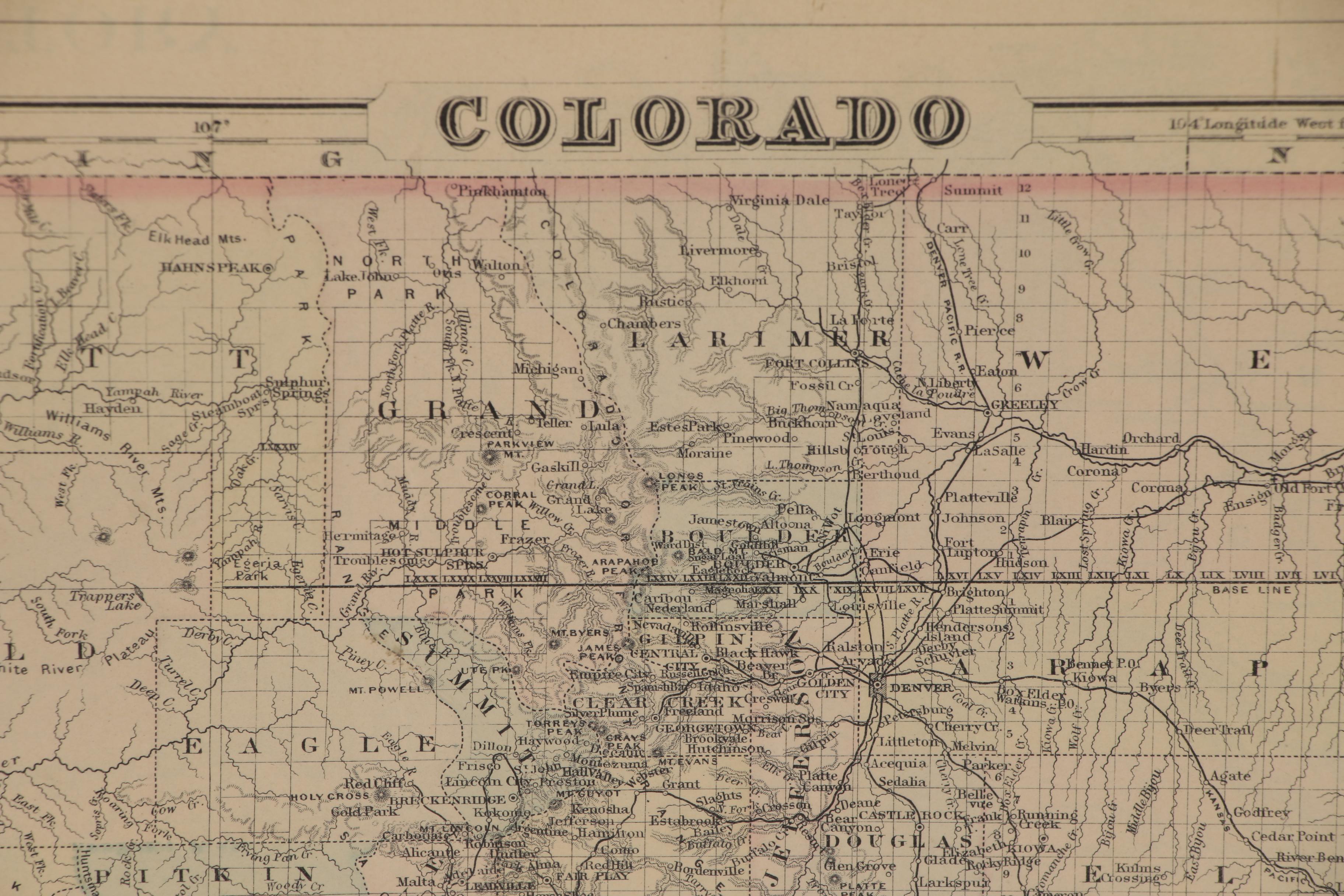 Antique Colorado State Map