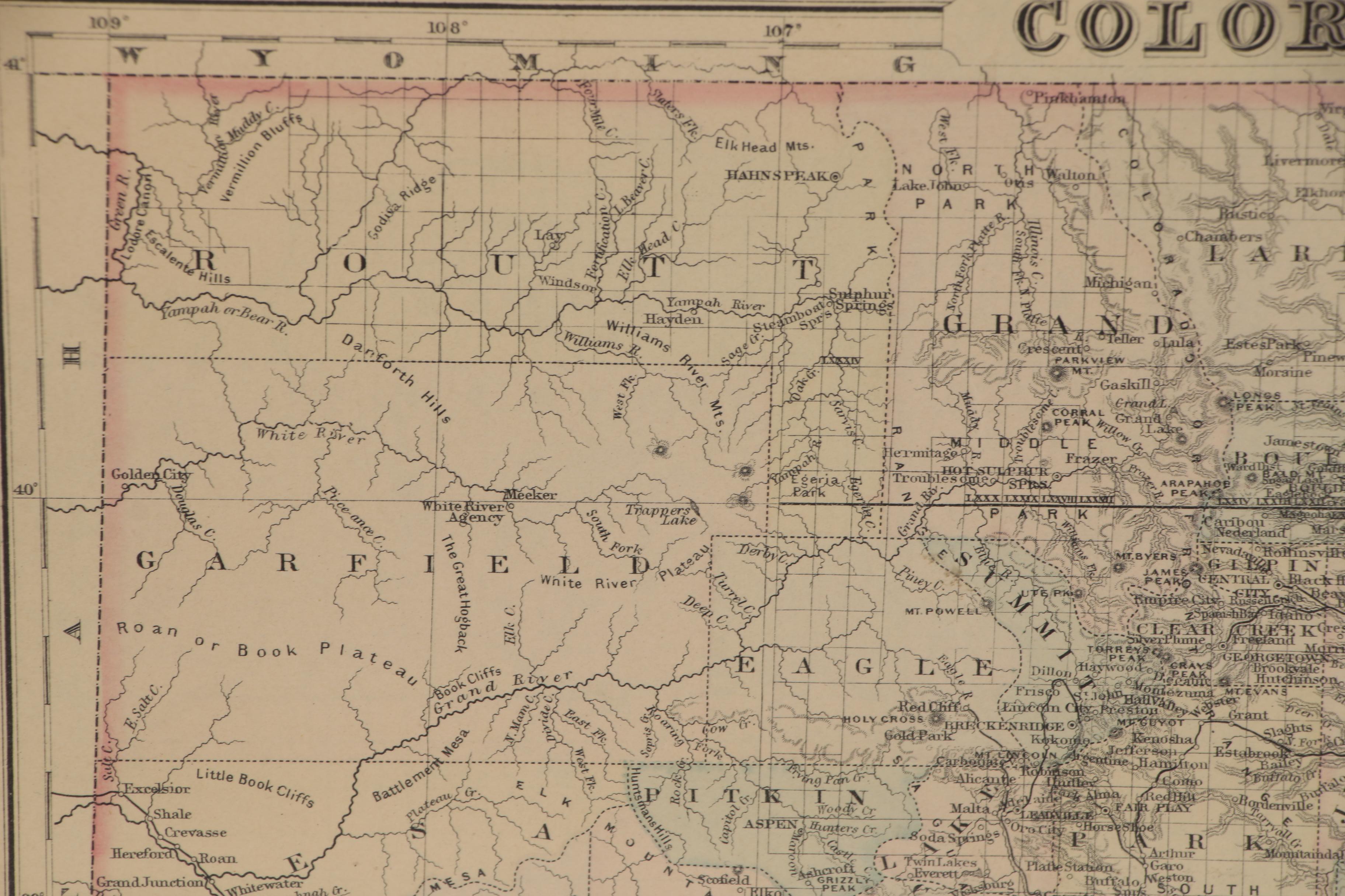 Antique Colorado State Map