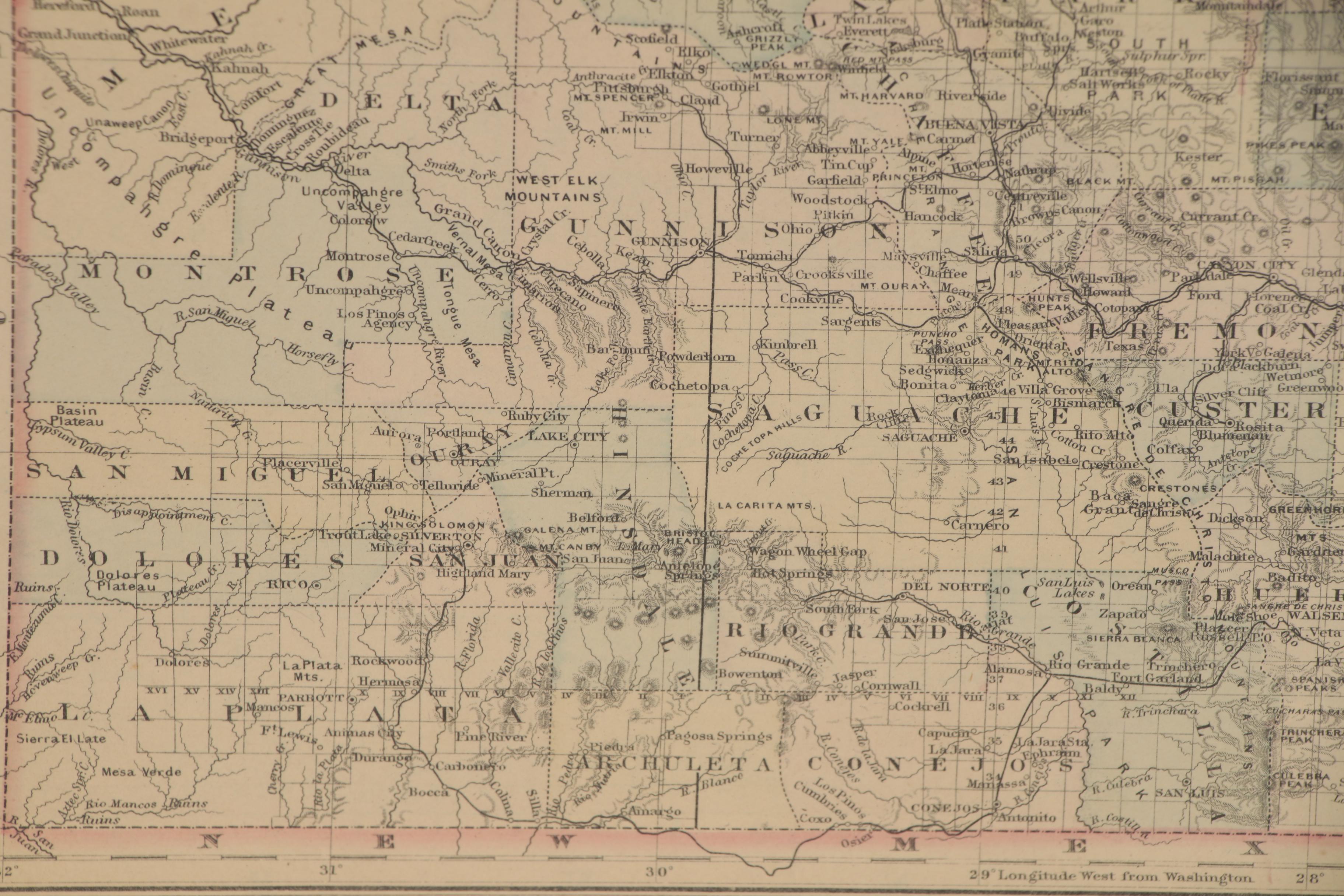 Antique Colorado State Map