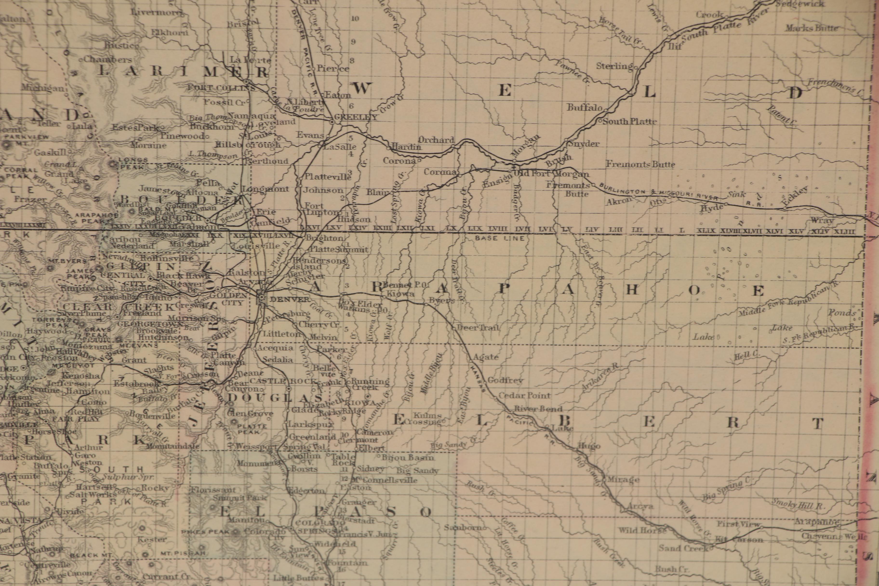 Antique Colorado State Map