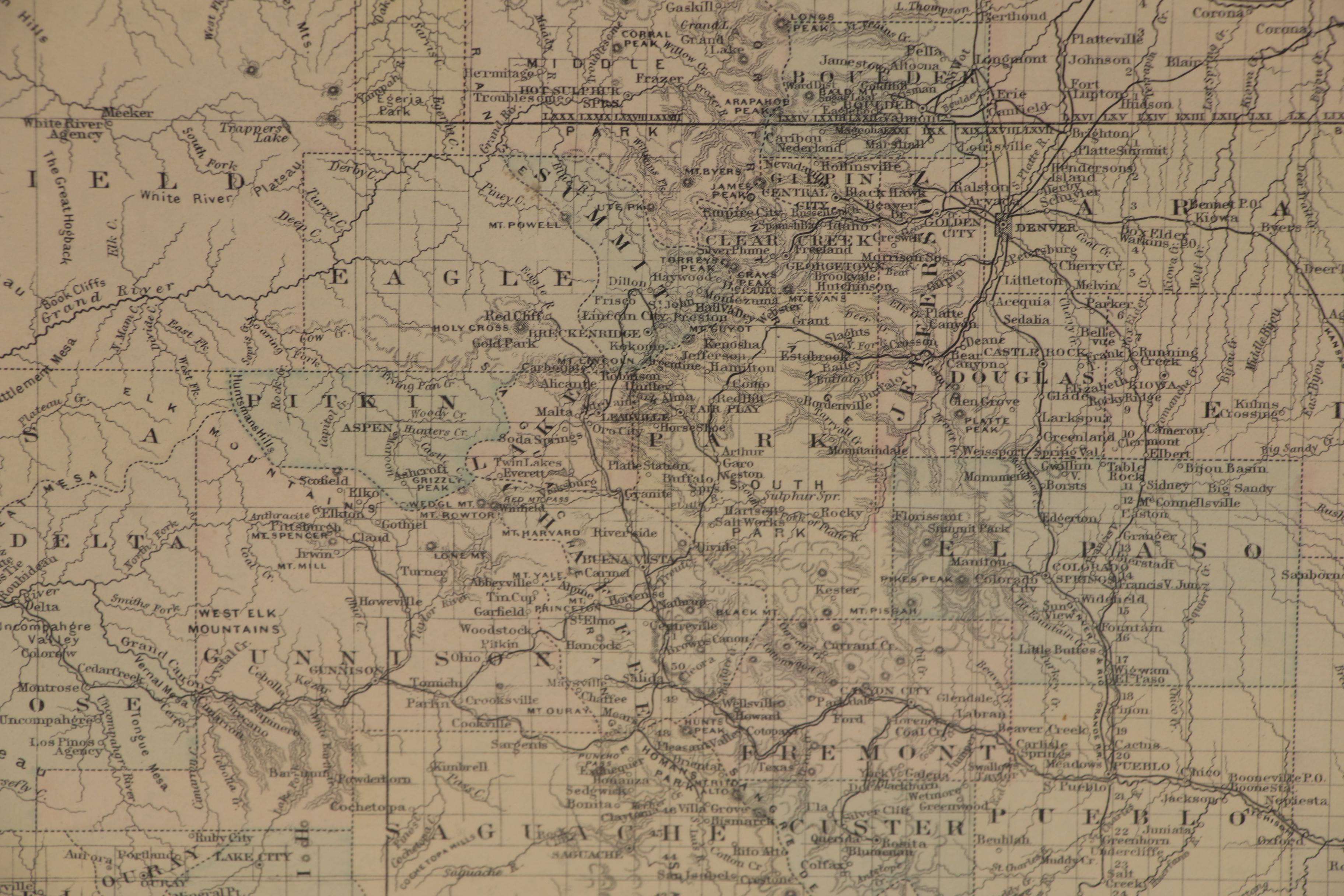 Antique Colorado State Map