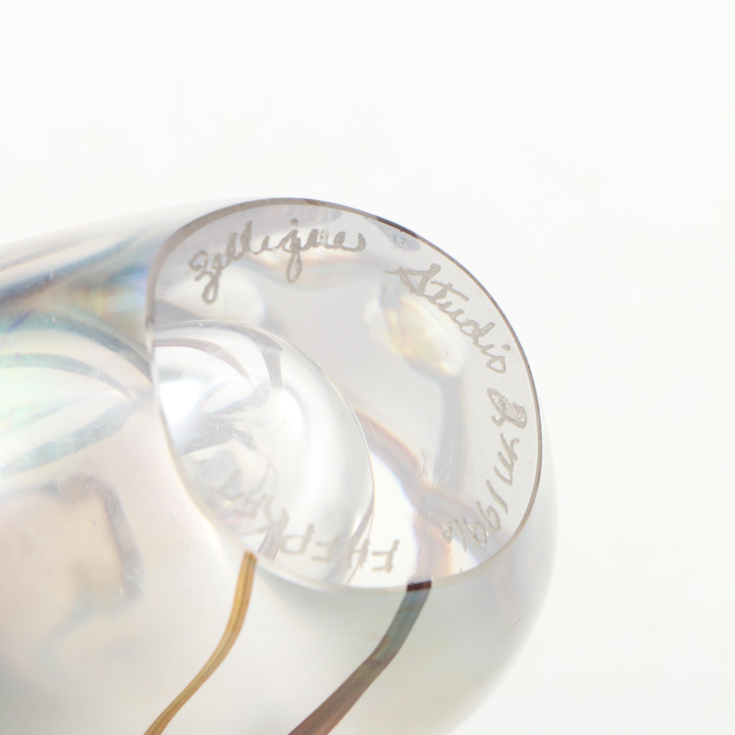 Joseph Morel for Zellique Studio Blown Glass Perfume Bottle, 1996