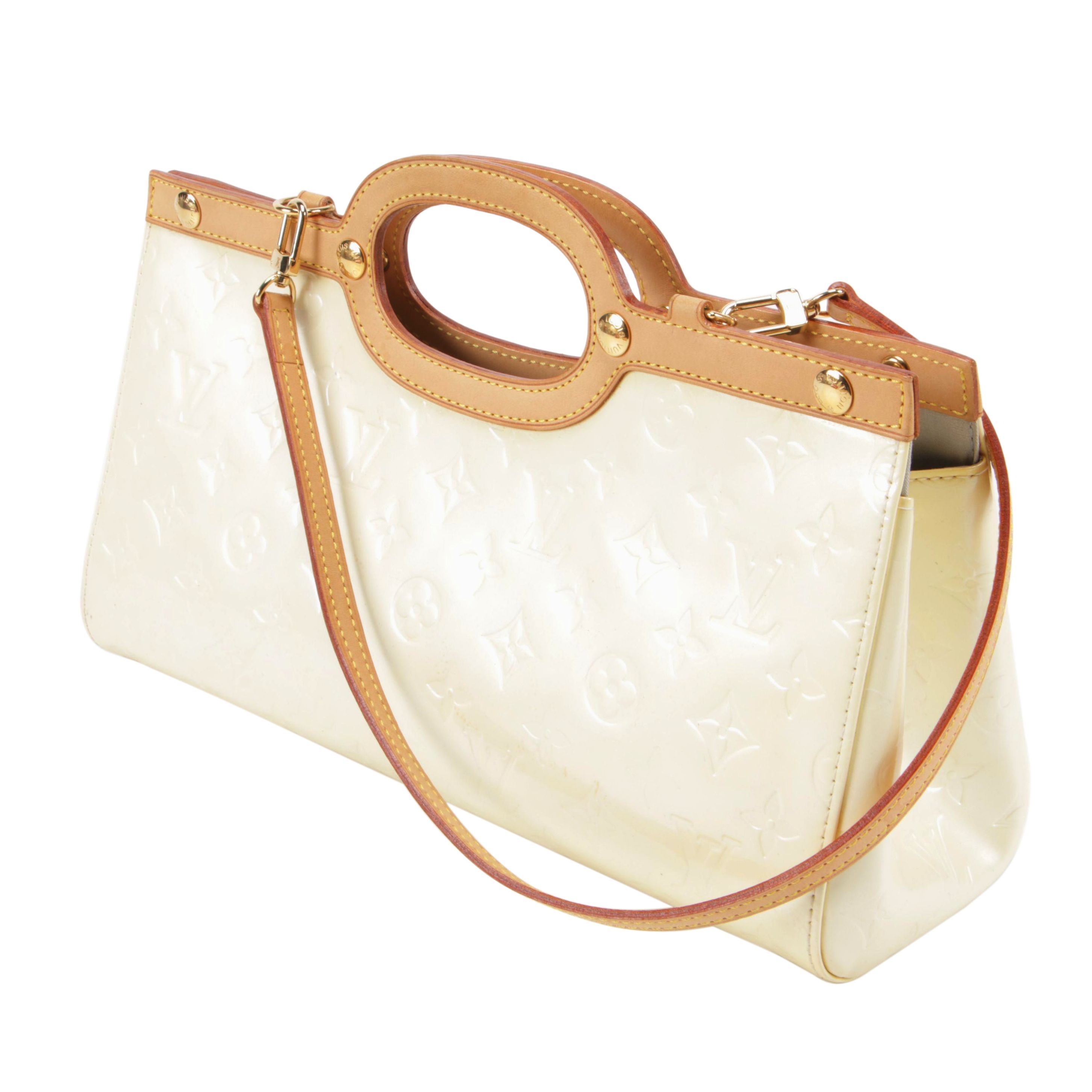 Louis Vuitton Roxbury Drive Bag in Perle Monogram Vernis and Vachetta Leather