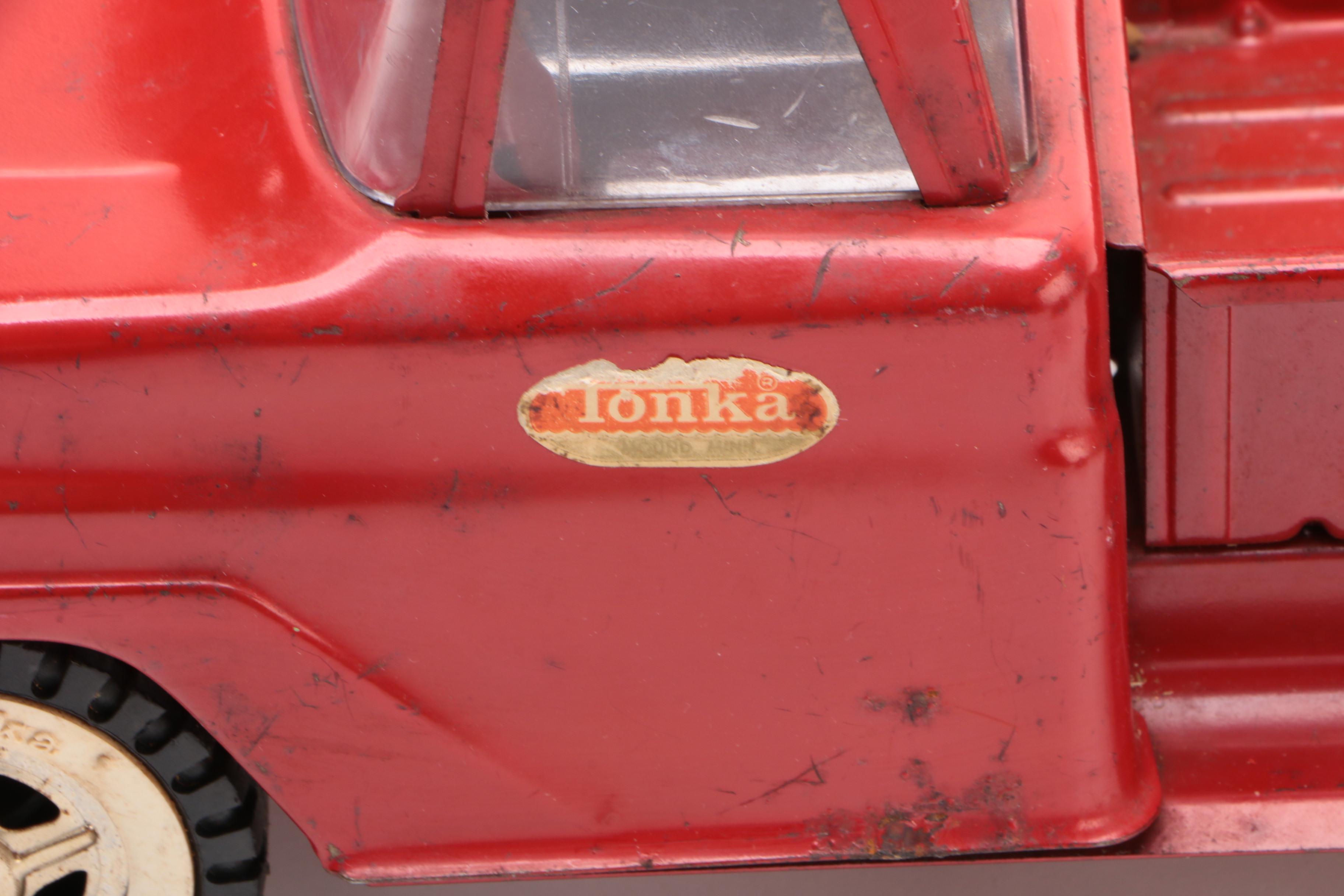 Tonka Pressed Steel Pick-Up Farming Truck with Utility Cart, 1962-1969