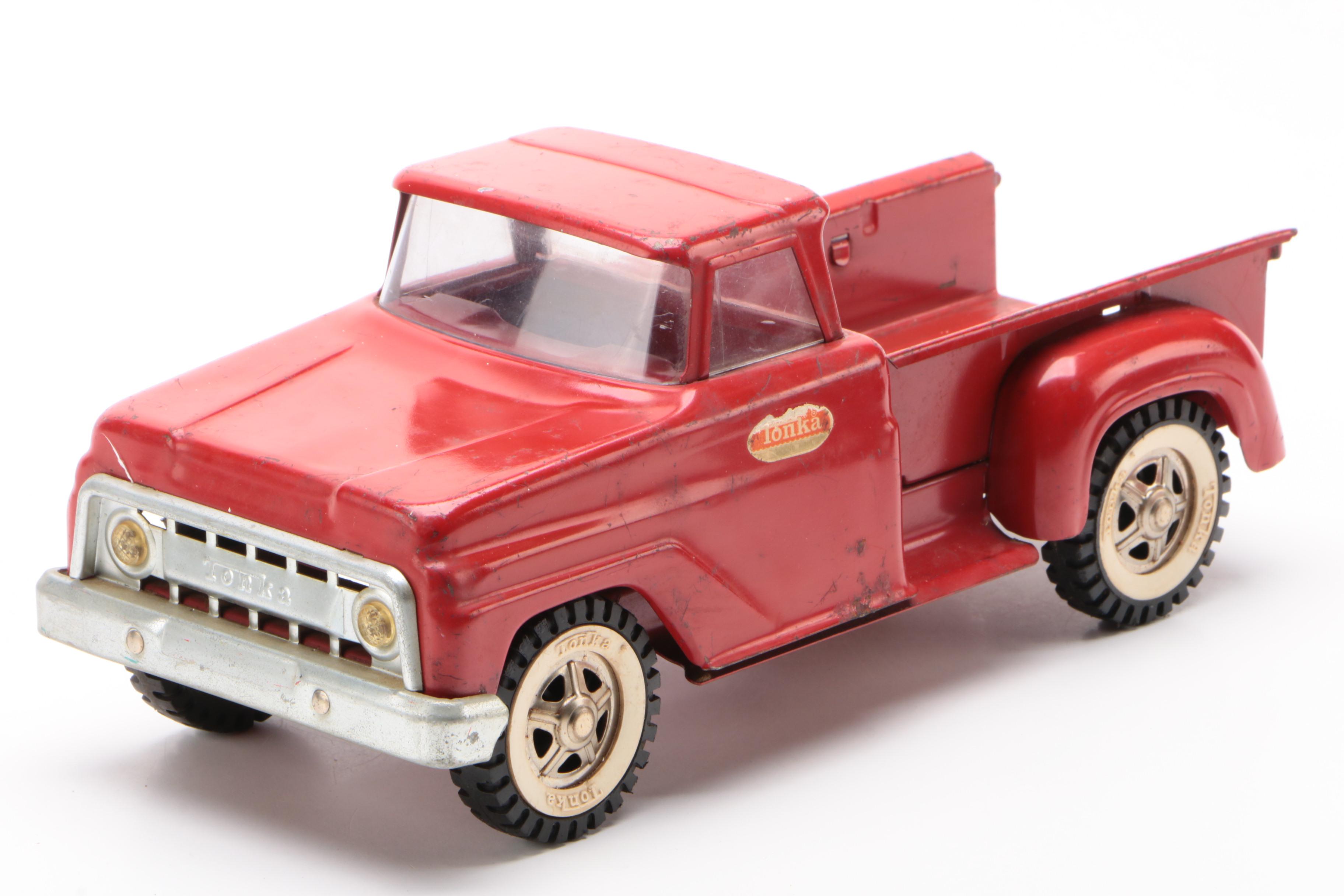 Tonka Pressed Steel Pick-Up Farming Truck with Utility Cart, 1962-1969