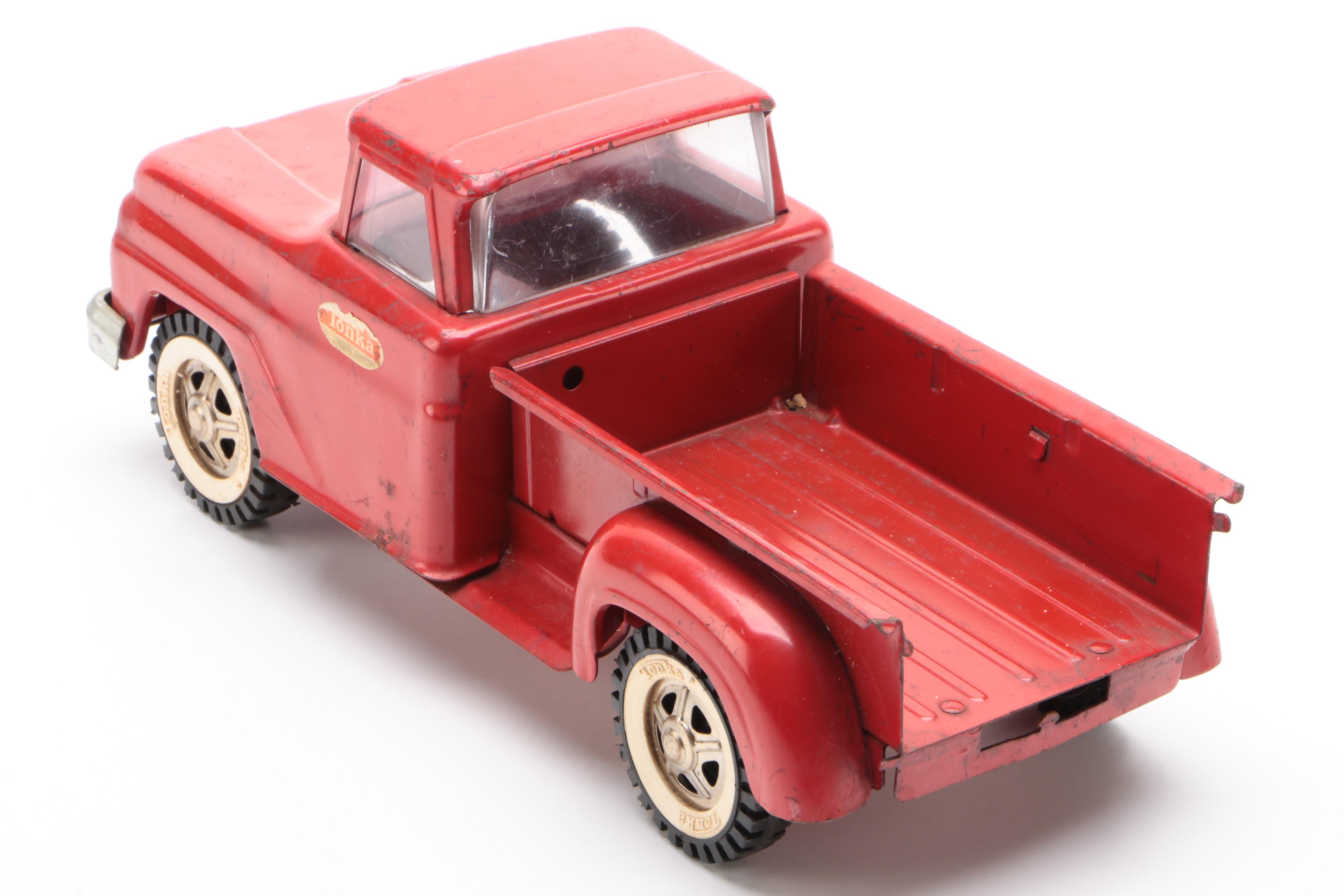 Tonka Pressed Steel Pick-Up Farming Truck with Utility Cart, 1962-1969