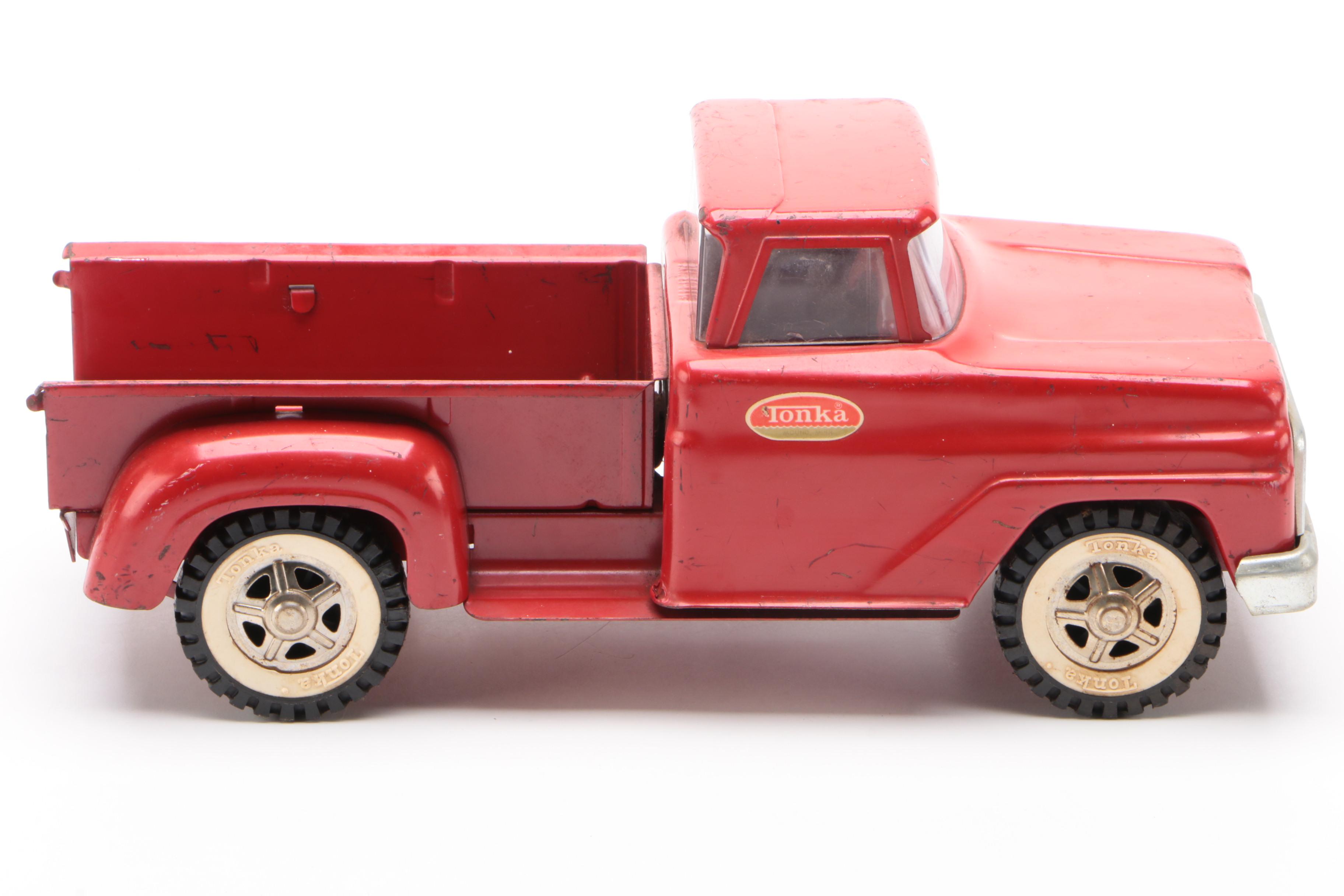 Tonka Pressed Steel Pick-Up Farming Truck with Utility Cart, 1962-1969