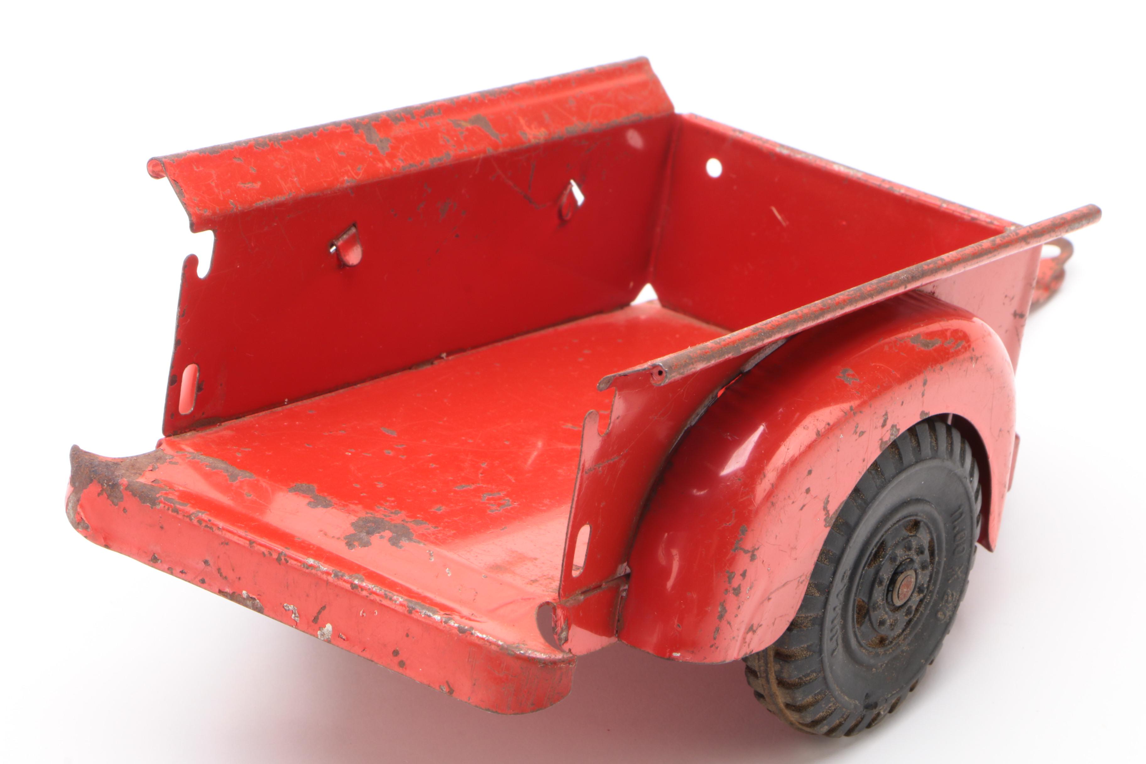 Tonka Pressed Steel Pick-Up Farming Truck with Utility Cart, 1962-1969