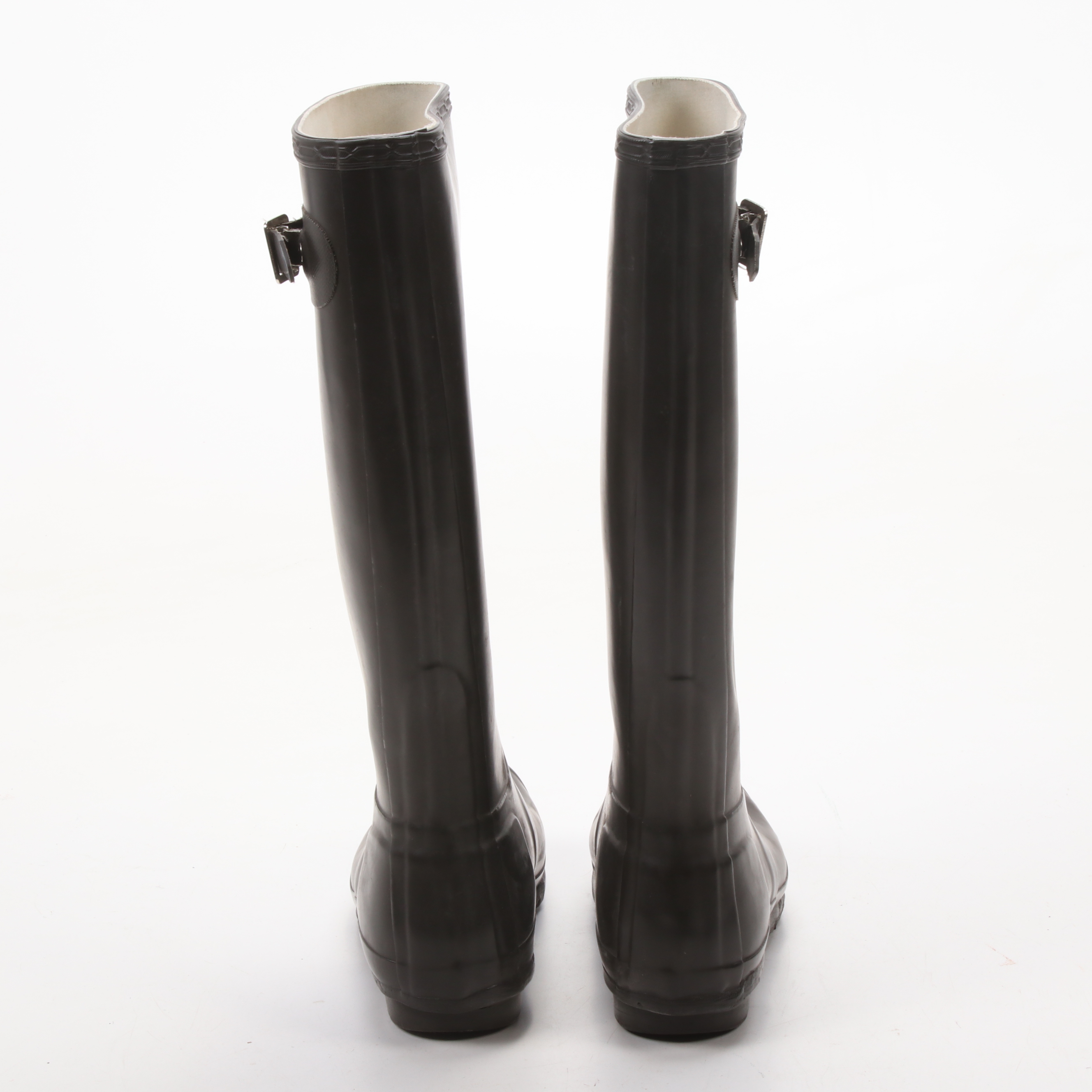 hunter tall black matte rain boots