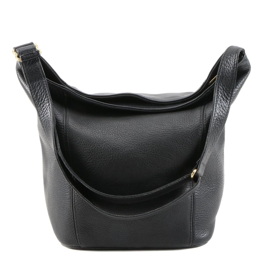 Coach Large Bucket Bag in Pebbled Black Leather