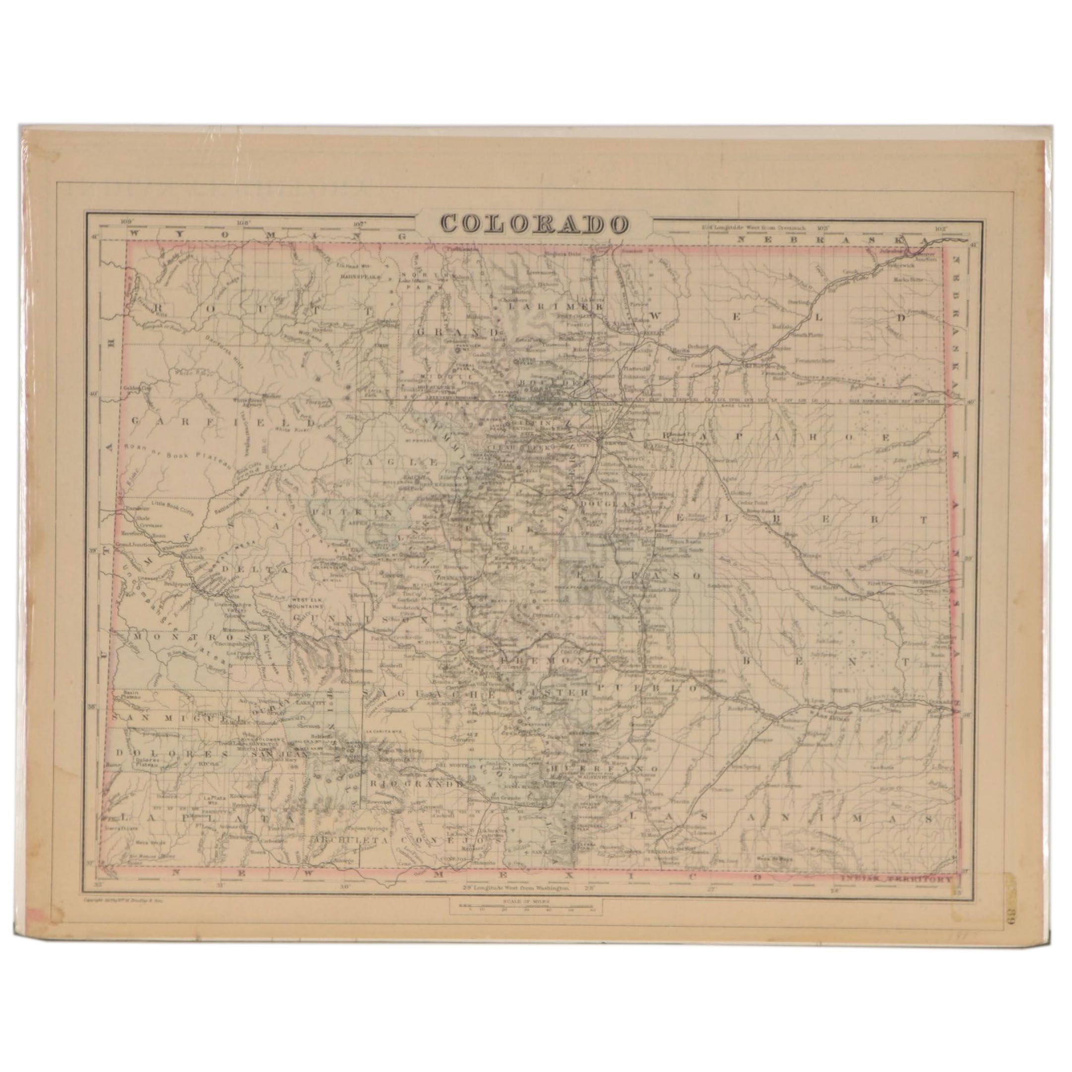 Antique Colorado State Map