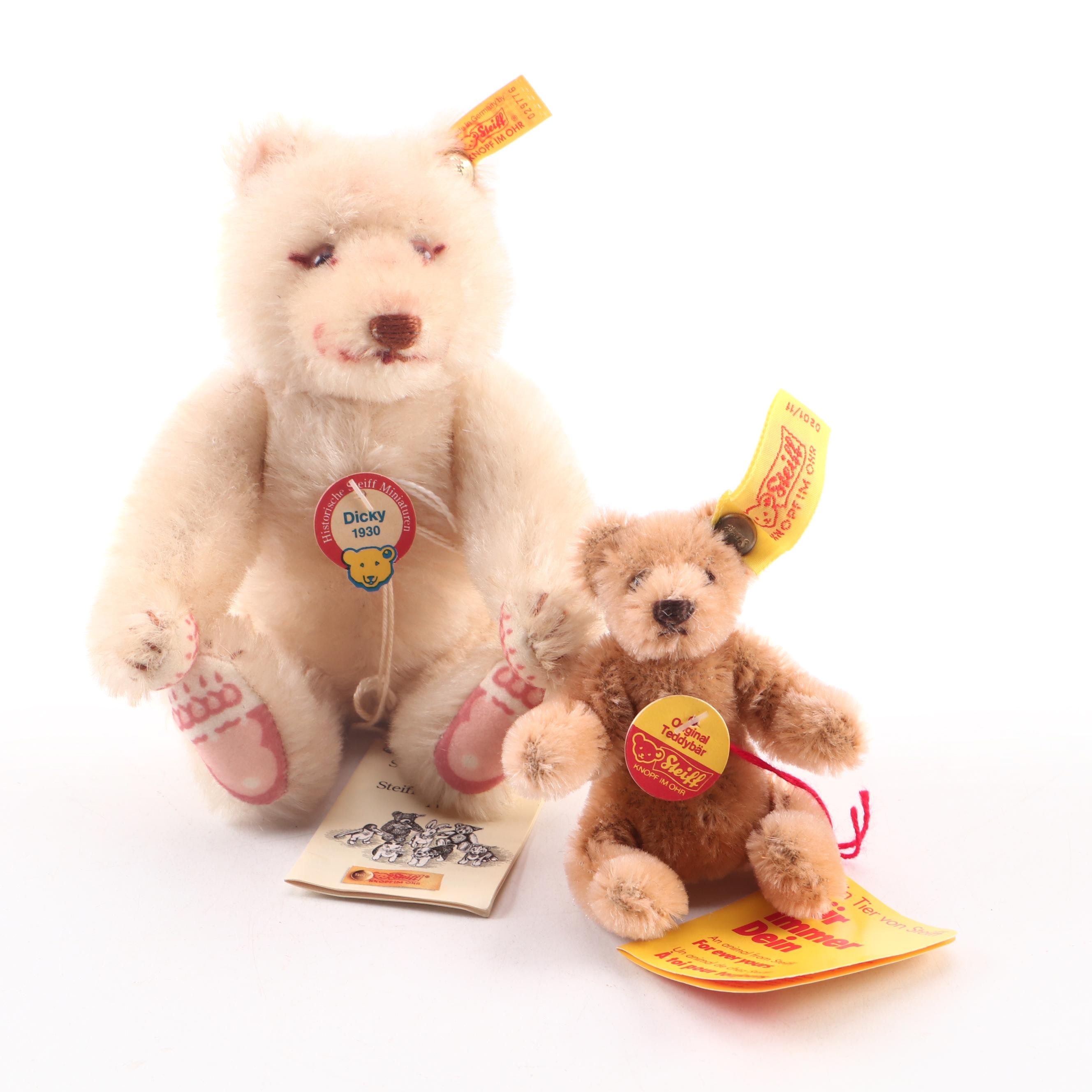 Steiff Stuff Mohair Bears Including "Dicky 1930" Replica Issue