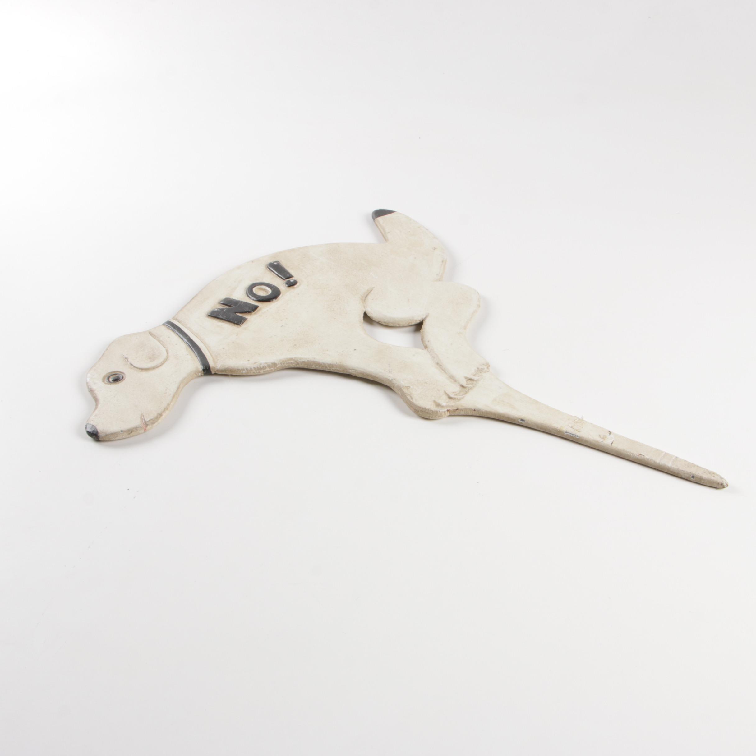 Metal "No!" Dog Yard Sign