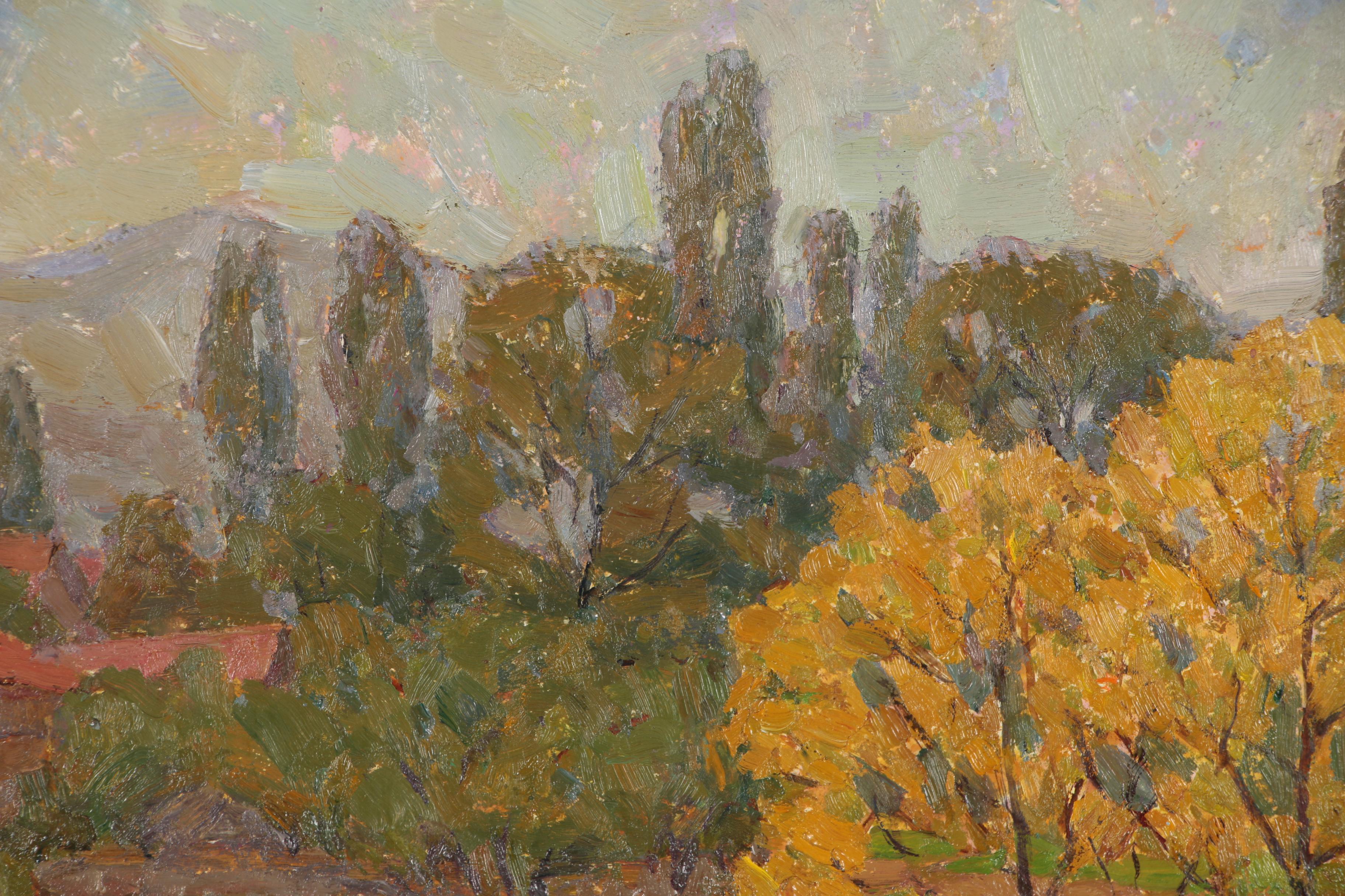 Vladimir Gorbunov Oil Painting "Bulgarian Village", Mid to Late 20th Century