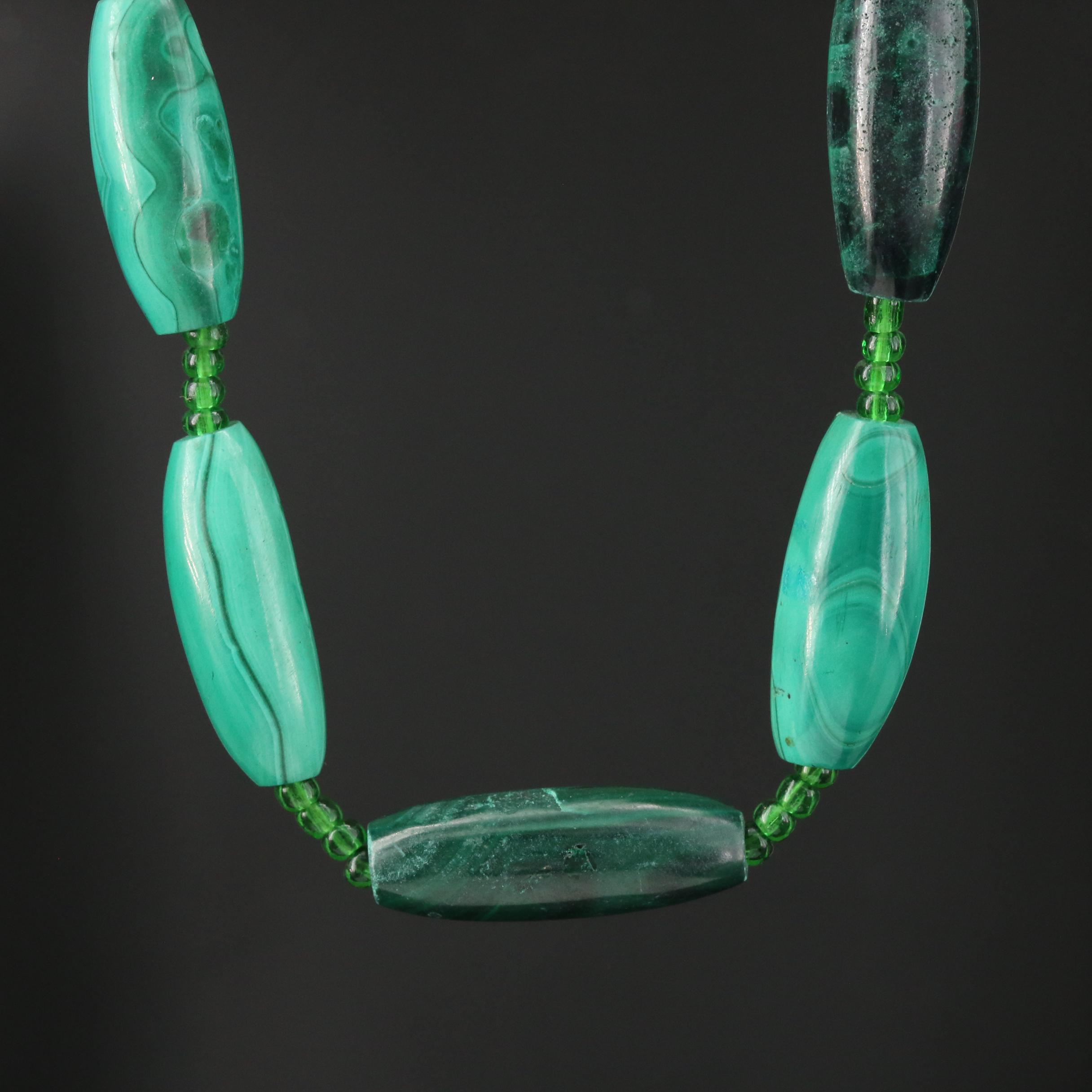 Malachite Continuous Beaded Necklace