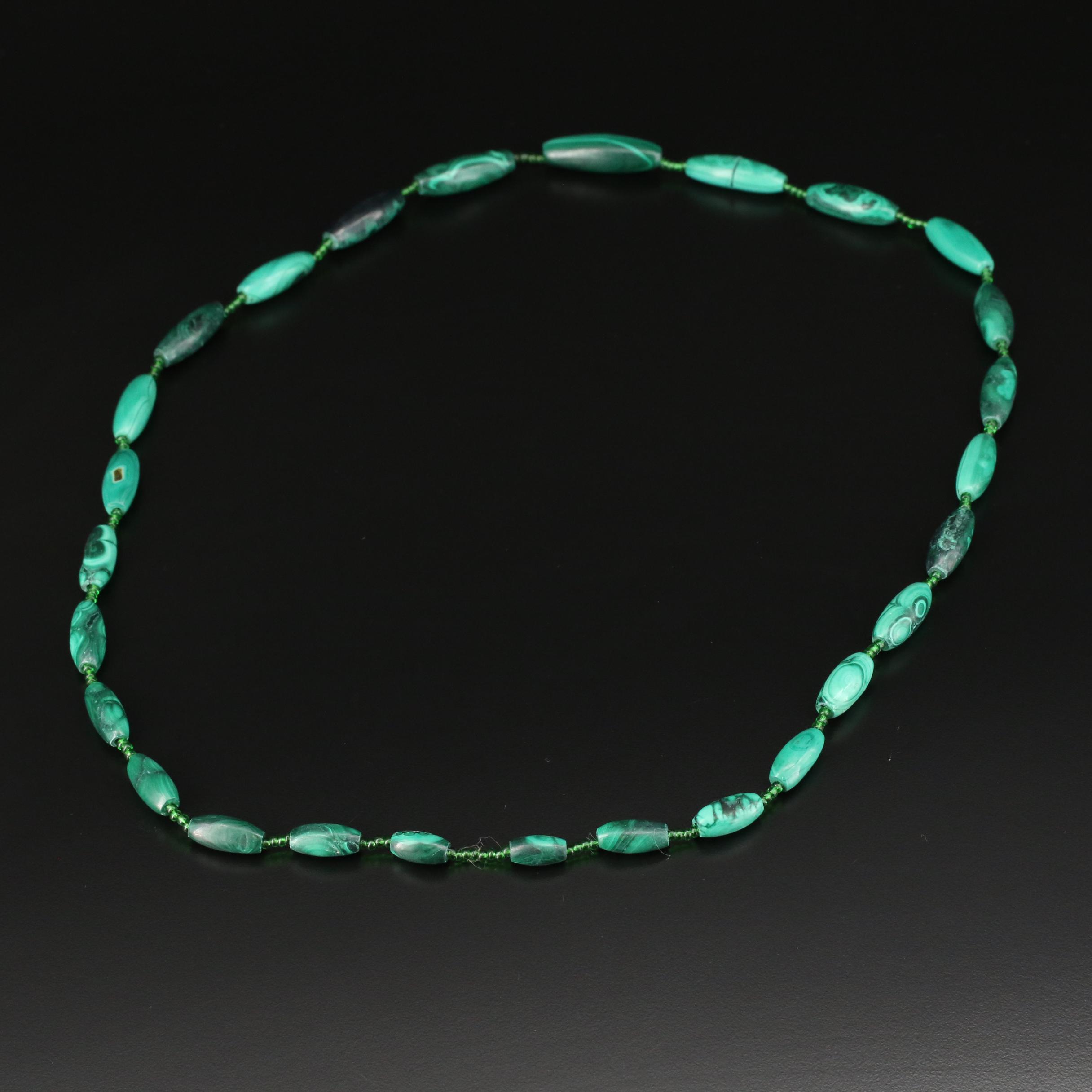 Malachite Continuous Beaded Necklace