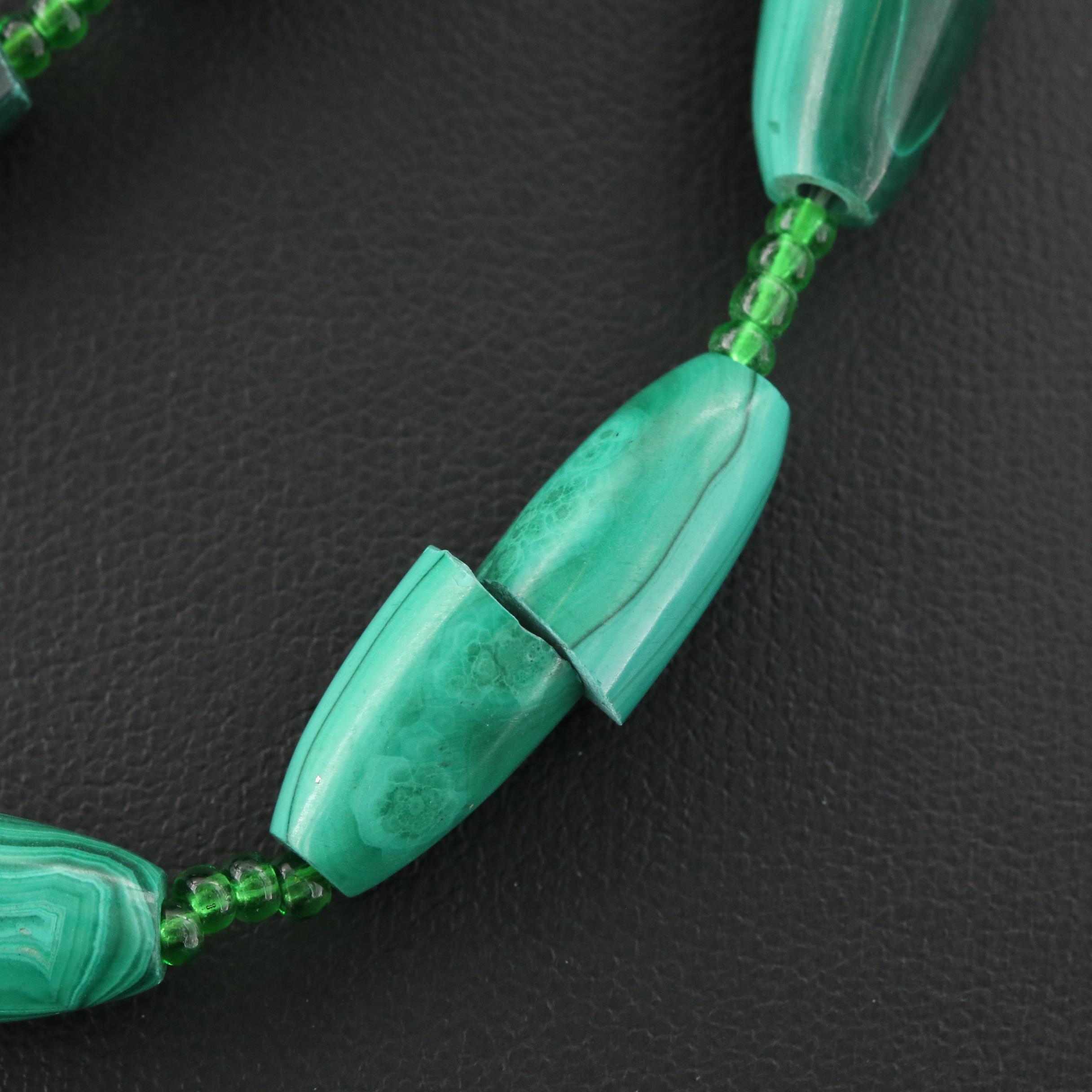 Malachite Continuous Beaded Necklace