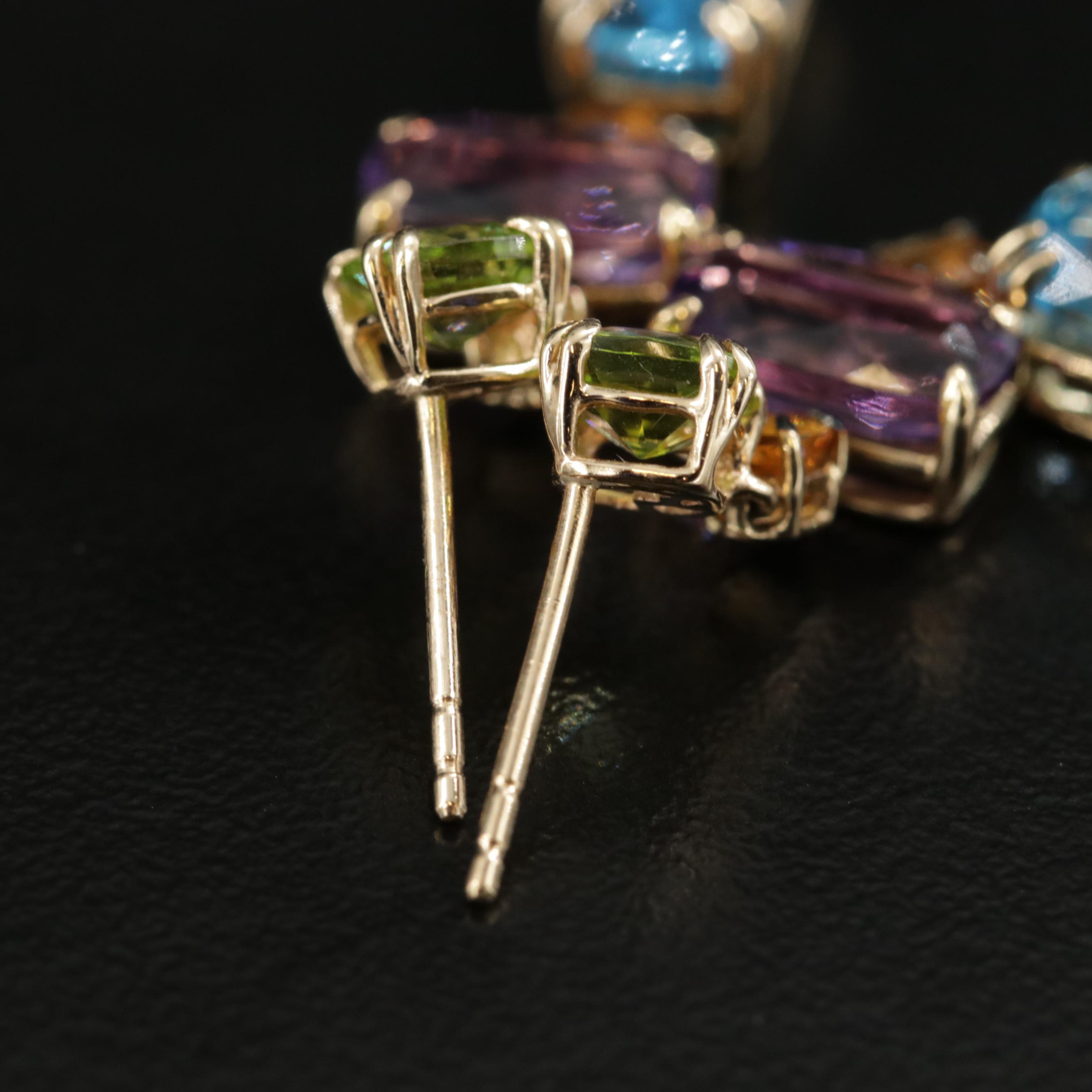EFFY 14K Yellow Gold Blue Topaz, Amethyst, Citrine and Peridot Earrings