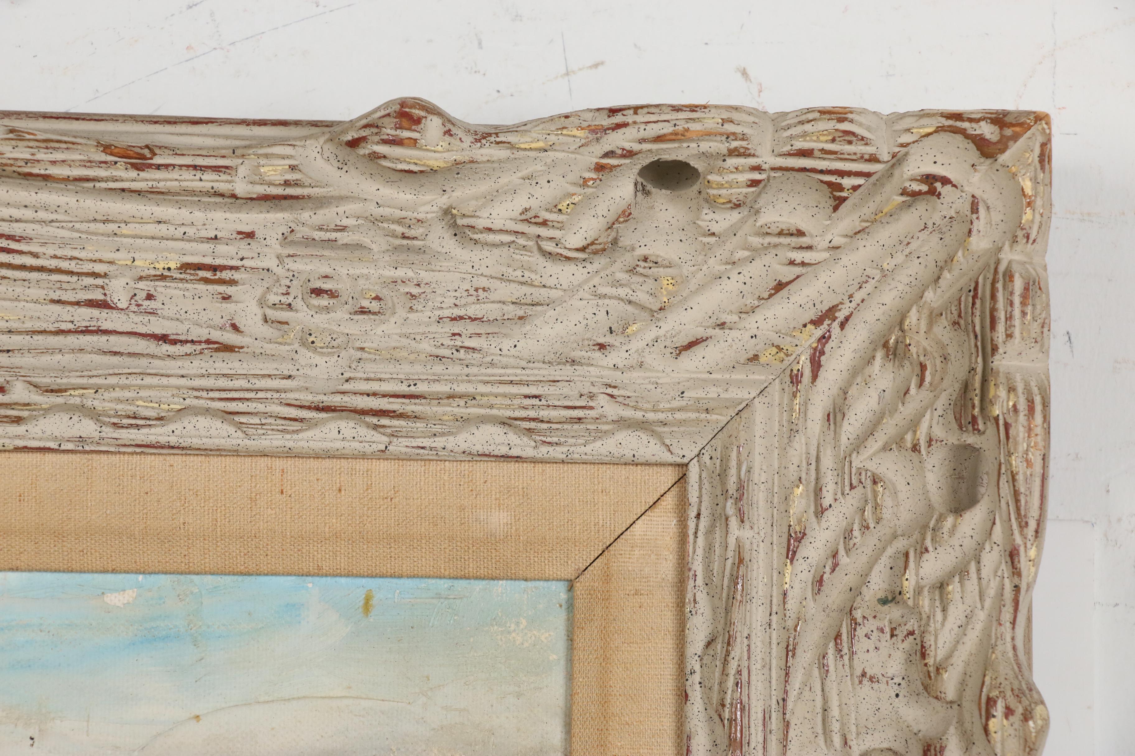 Mario Zilli Abstract Cityscape Oil Painting