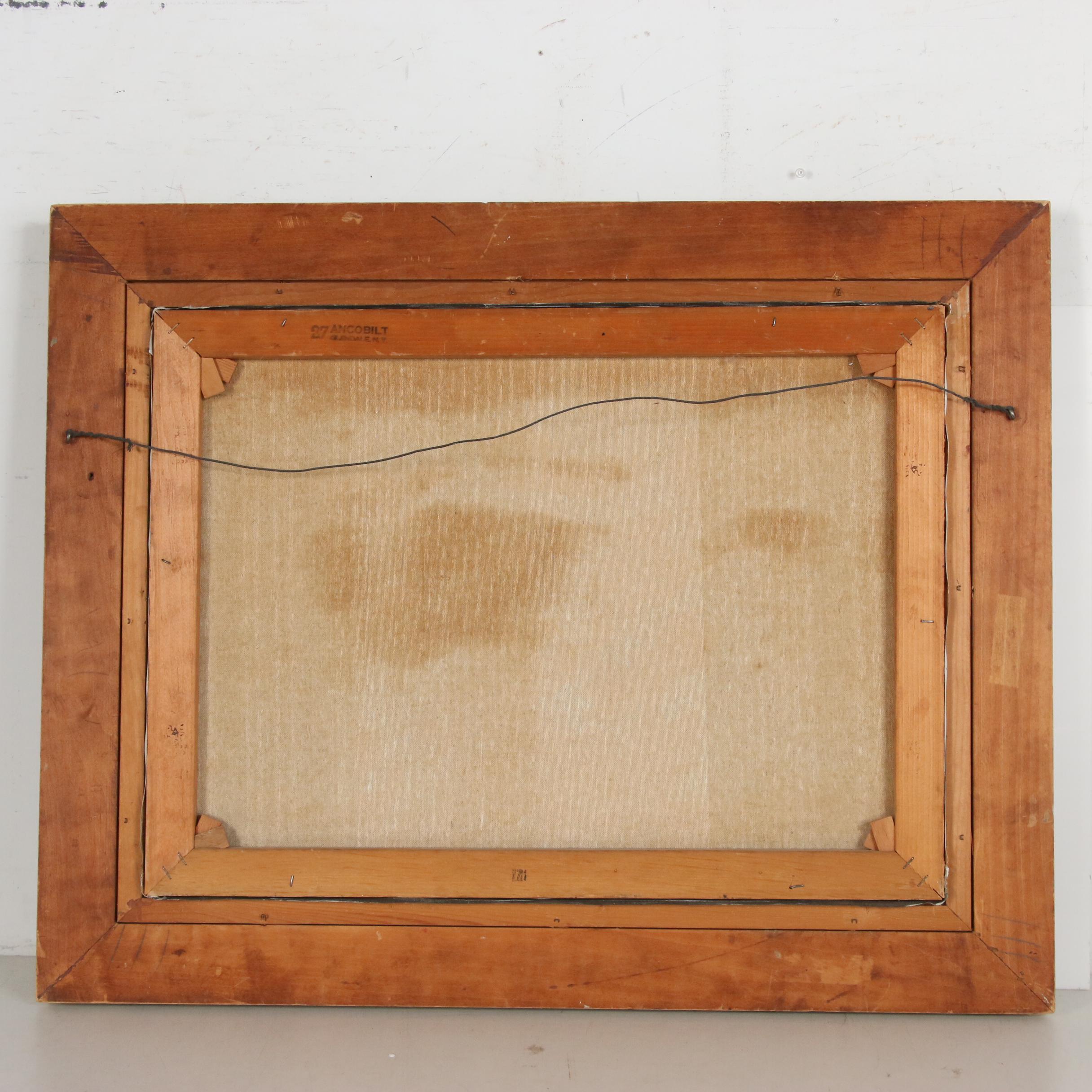 Mario Zilli Abstract Cityscape Oil Painting