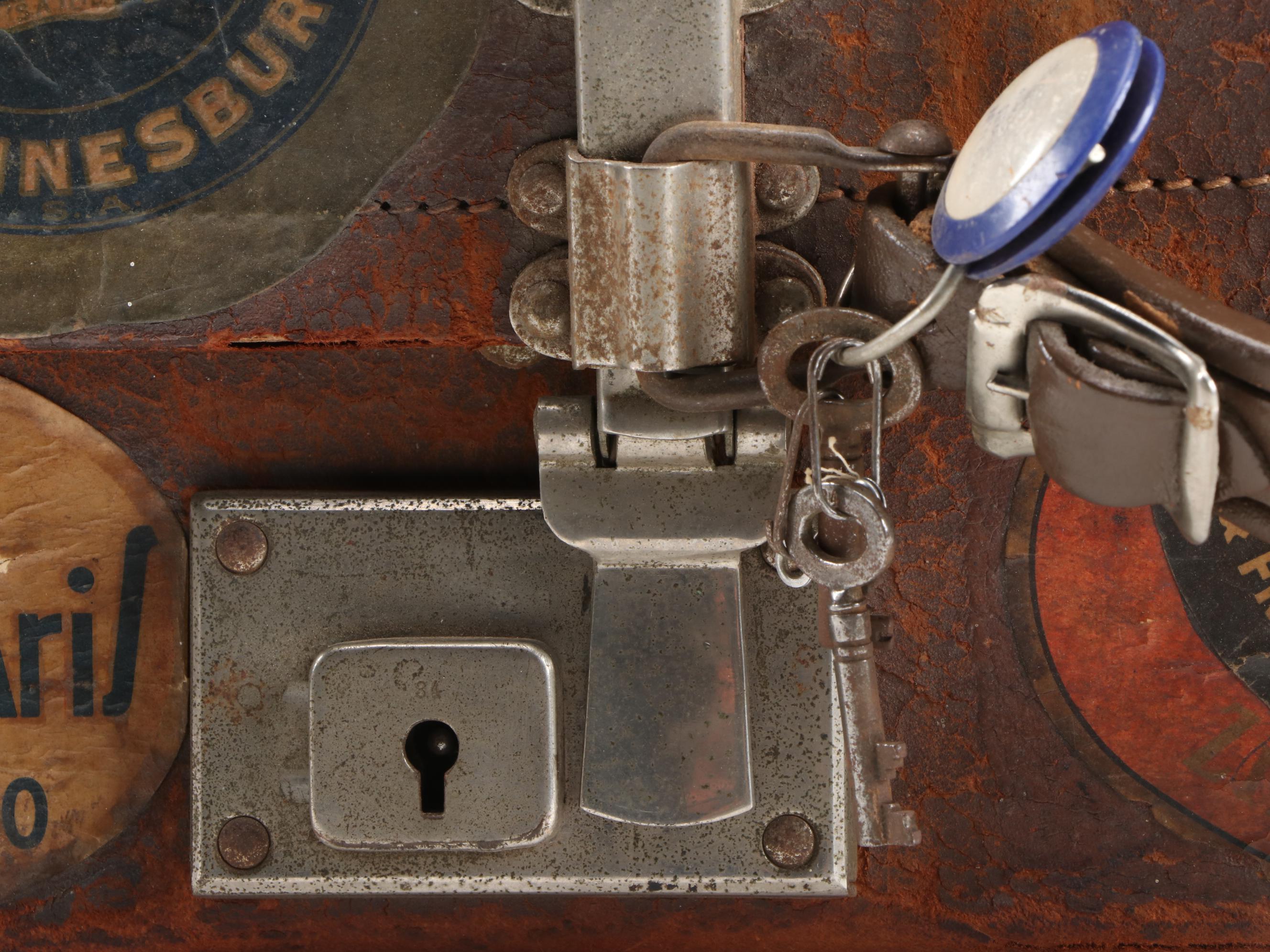 Revelation Leather Covered Suitcase, Made in England, Circa 1940