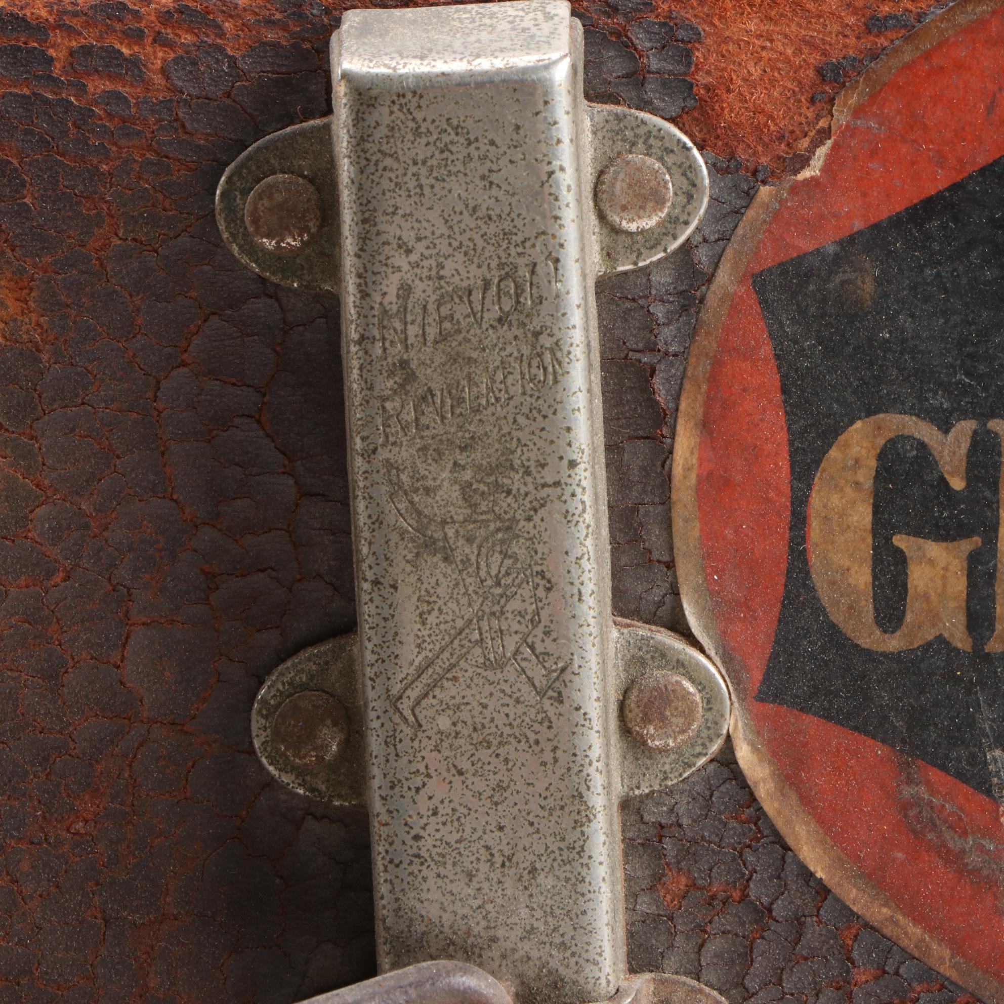 Revelation Leather Covered Suitcase, Made in England, Circa 1940