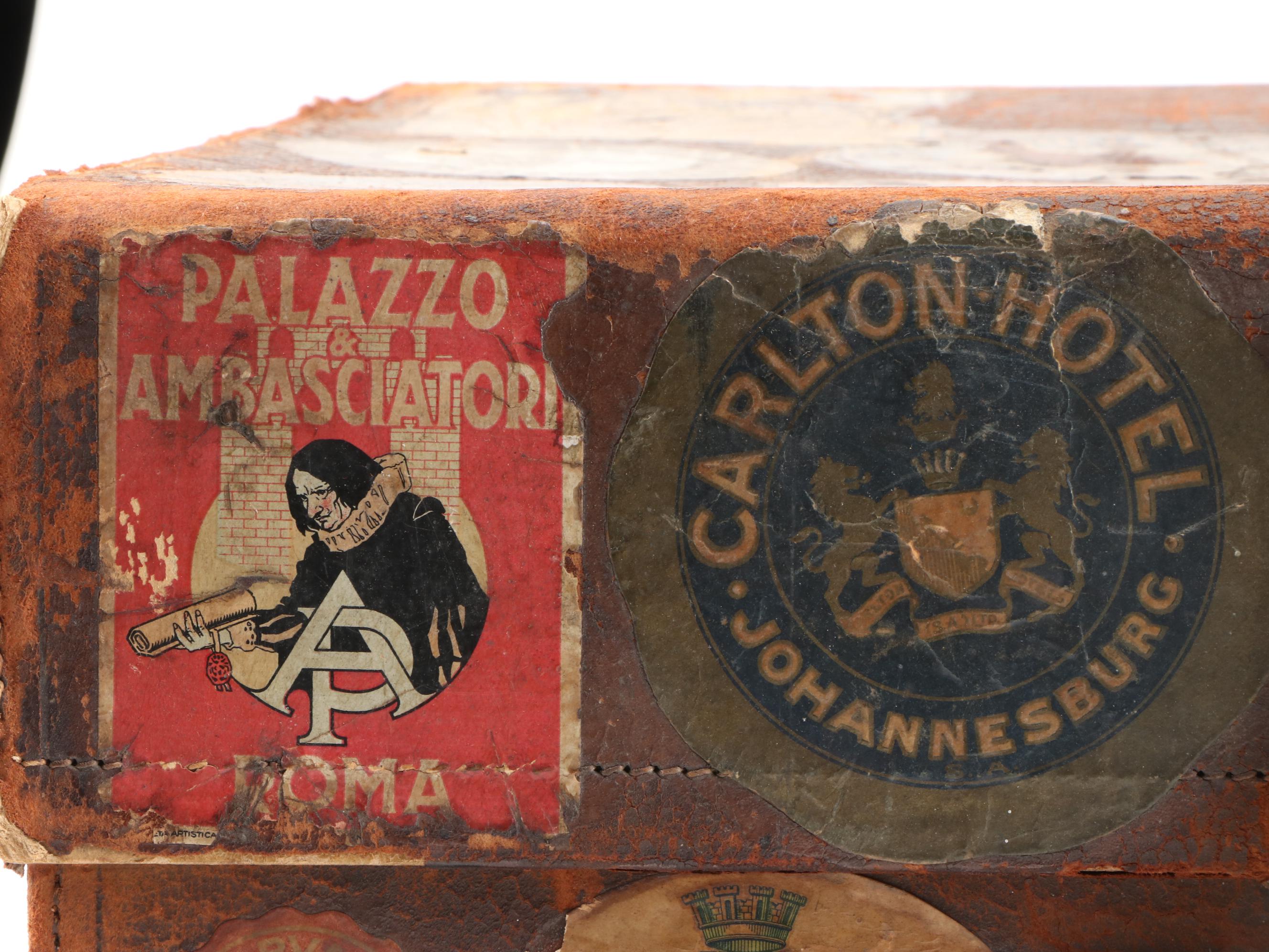 Revelation Leather Covered Suitcase, Made in England, Circa 1940