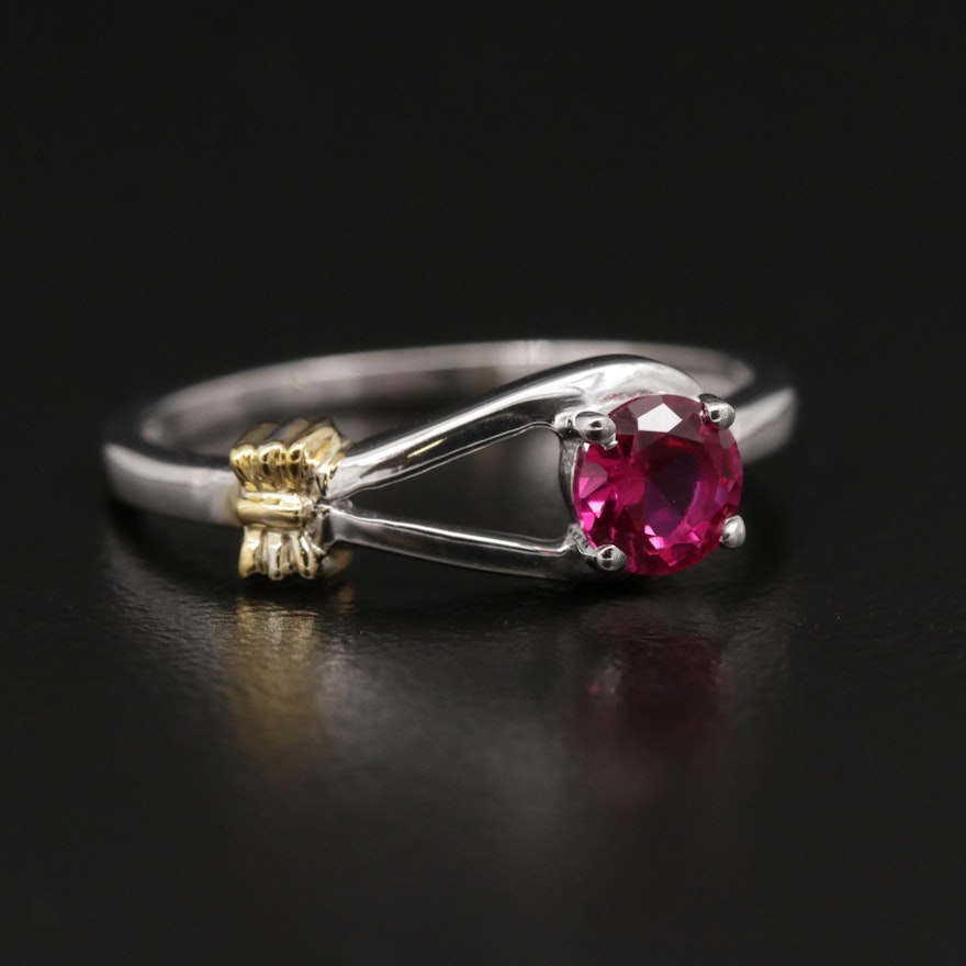 Sterling Silver Synthetic Ruby Ring