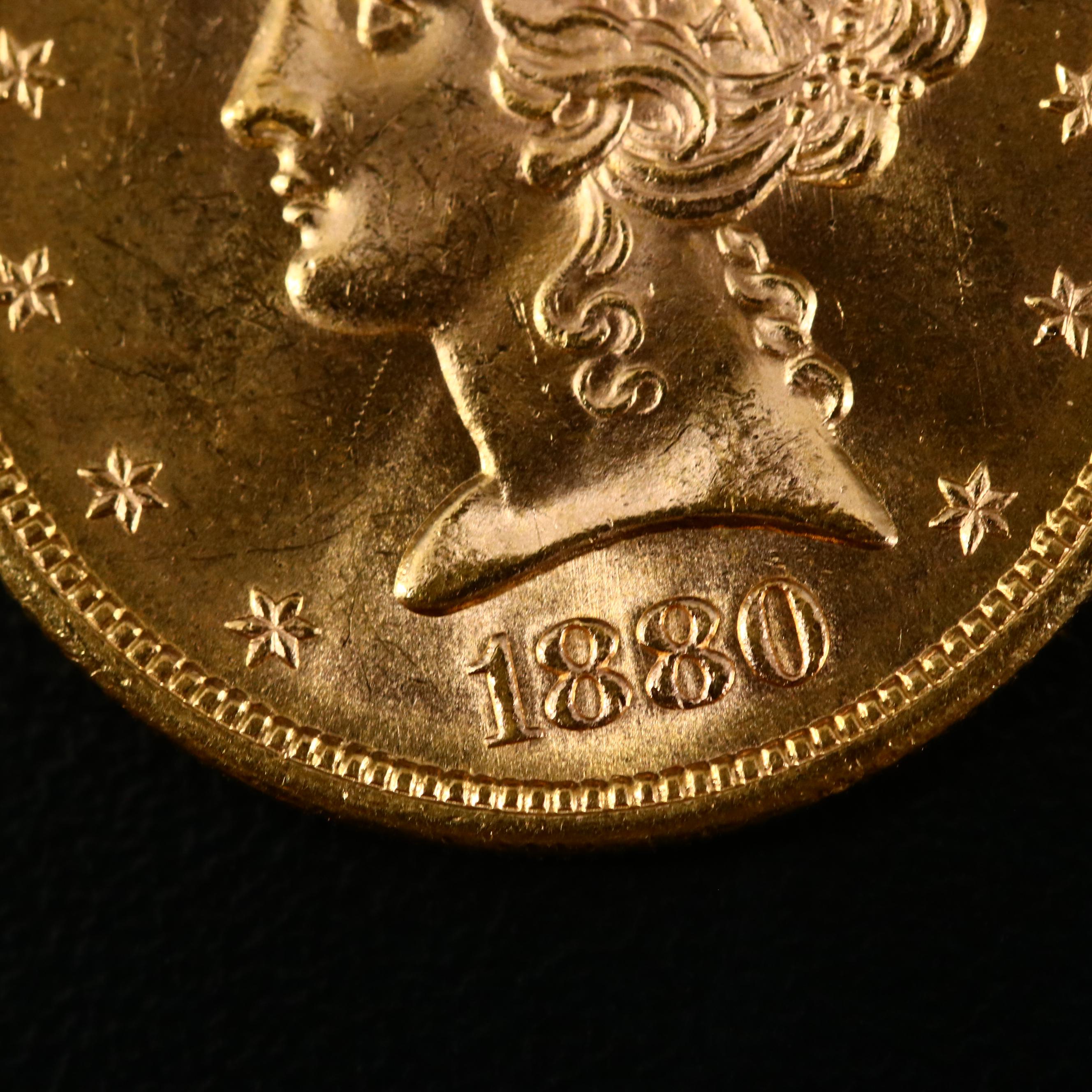1880-S Liberty Head $5 Gold Coin