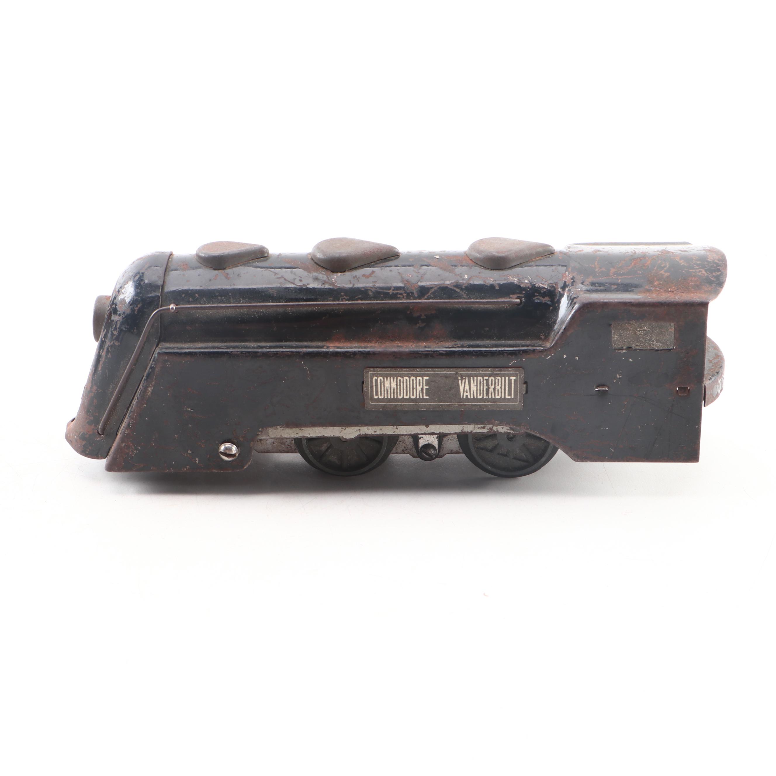 Lionel Passenger and Caboose Cars, "Commodore Vanderbilt" Engine and Light Poles