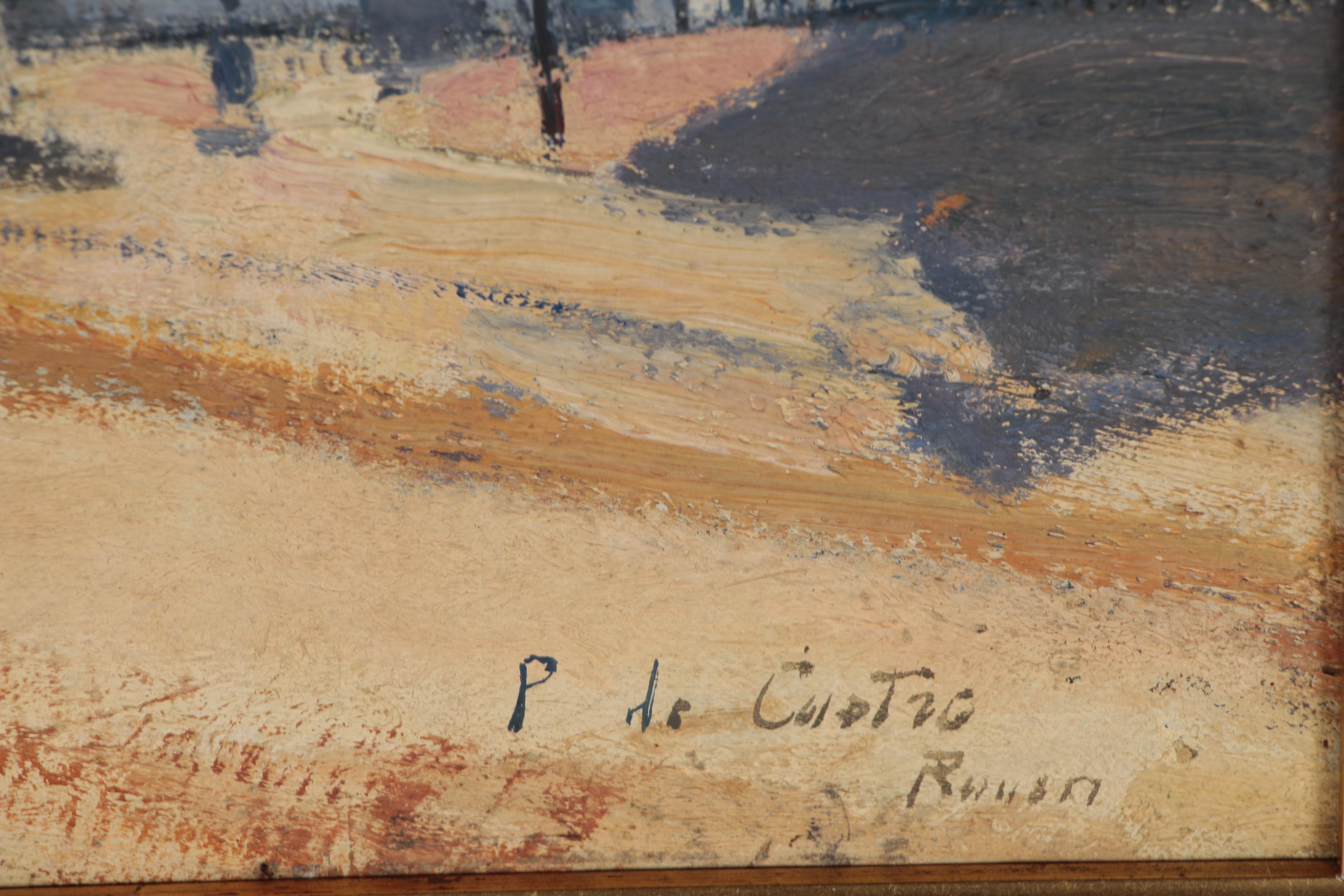 Paul de Castro Street Scene Oil Painting