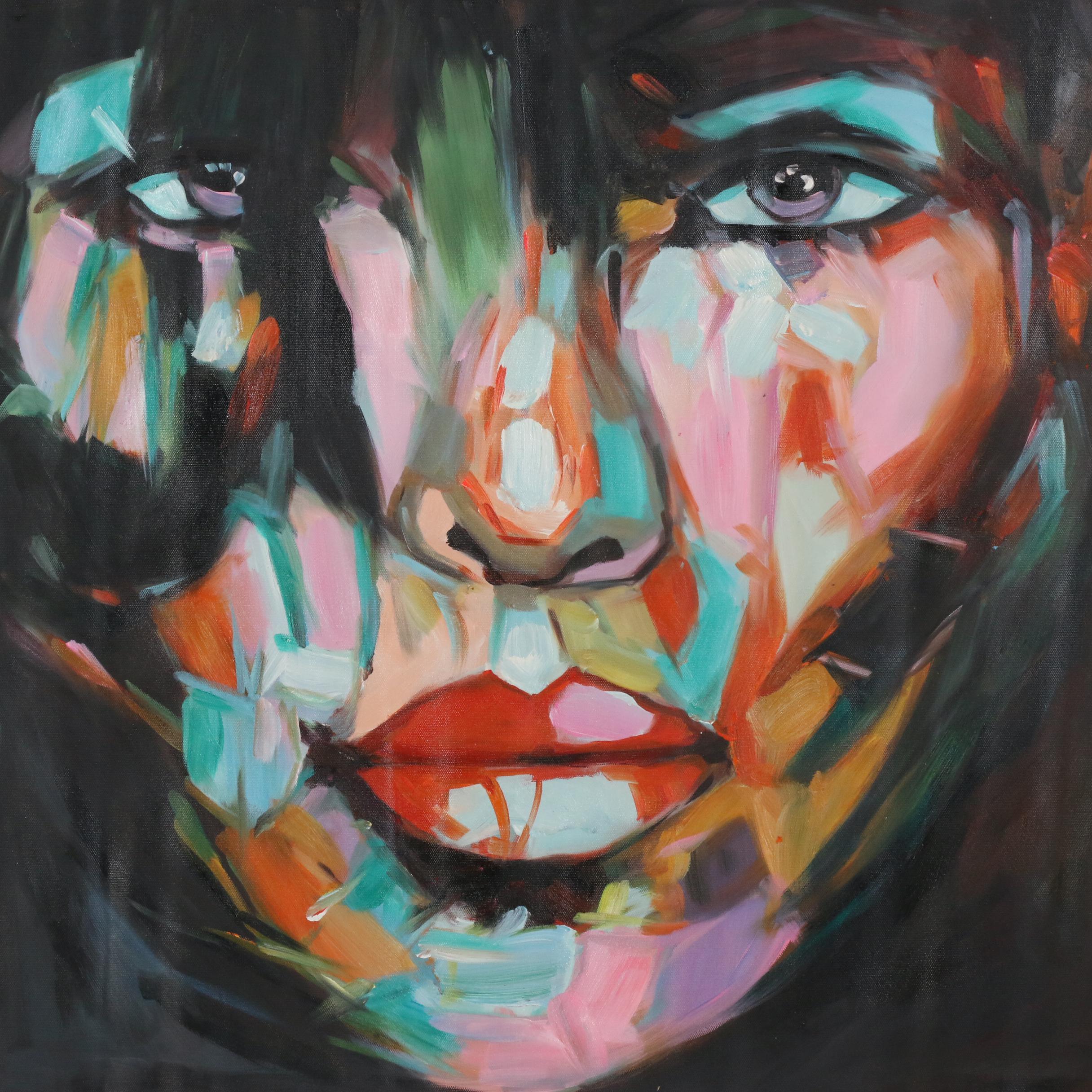 Oil Painting over Giclée after Françoise Nielly "Untitled 603"